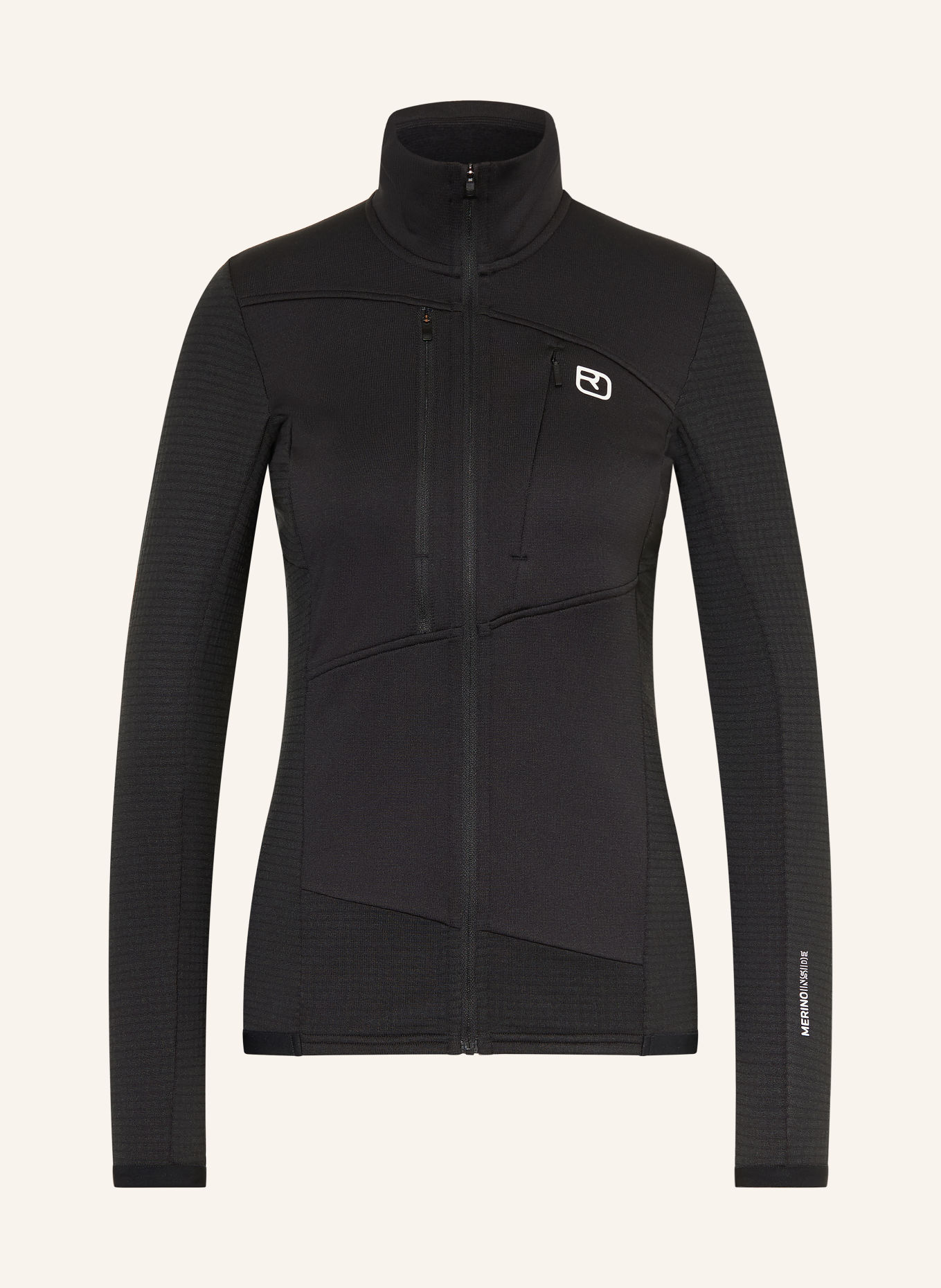 ORTOVOX Kurtka z polaru FLEECE GRID: CZARNY