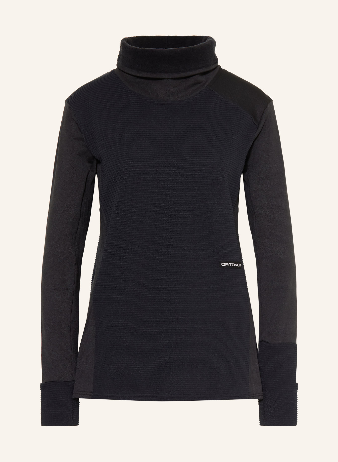 ORTOVOX Fleecepullover FLEECE CORD mit Merinowolle: SCHWARZ