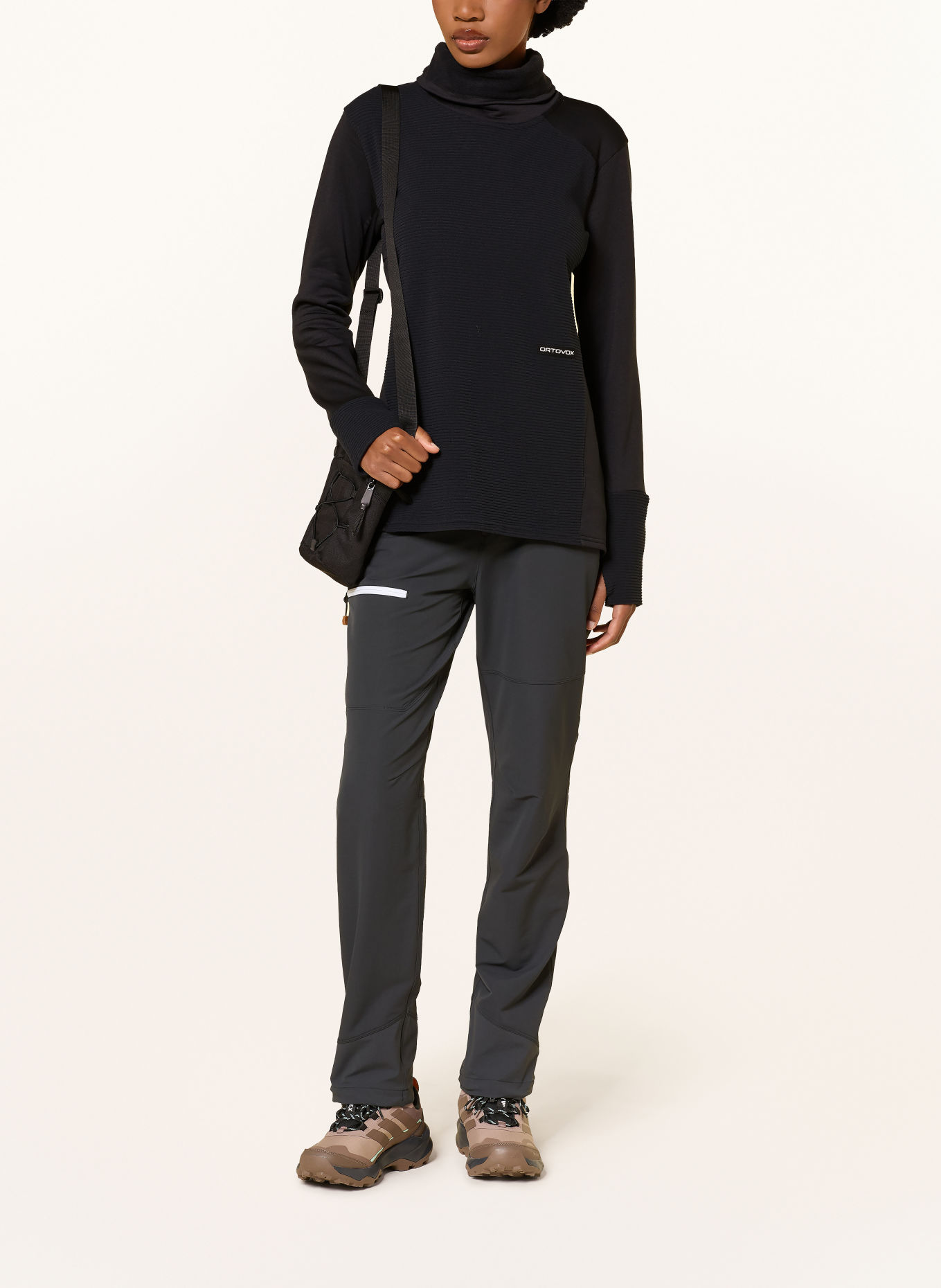 ORTOVOX Fleecepullover FLEECE CORD mit Merinowolle: SCHWARZ