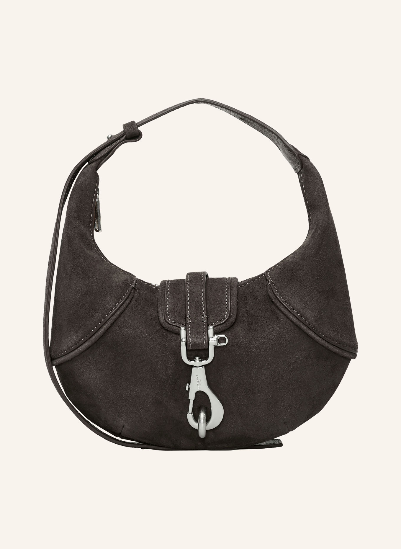 LIEBESKIND Schultertasche RYKER XS: DUNKELBRAUN / SILBER