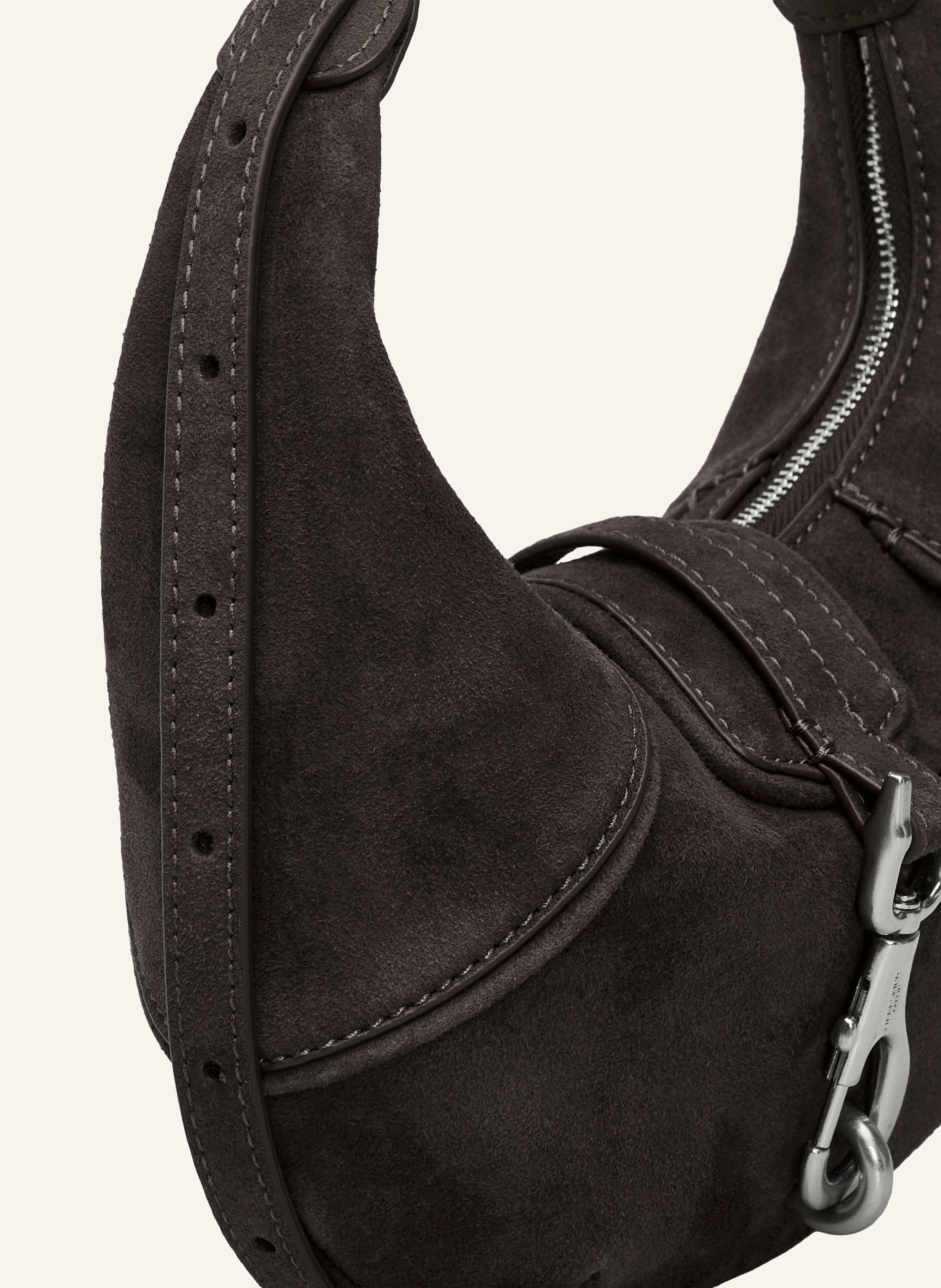 LIEBESKIND Schultertasche RYKER XS: DUNKELBRAUN / SILBER