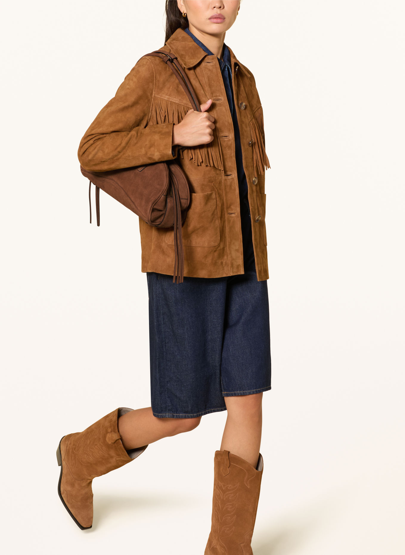 LIEBESKIND FRIEDA MEDIUM Shoulder bag: BROWN / GOLD