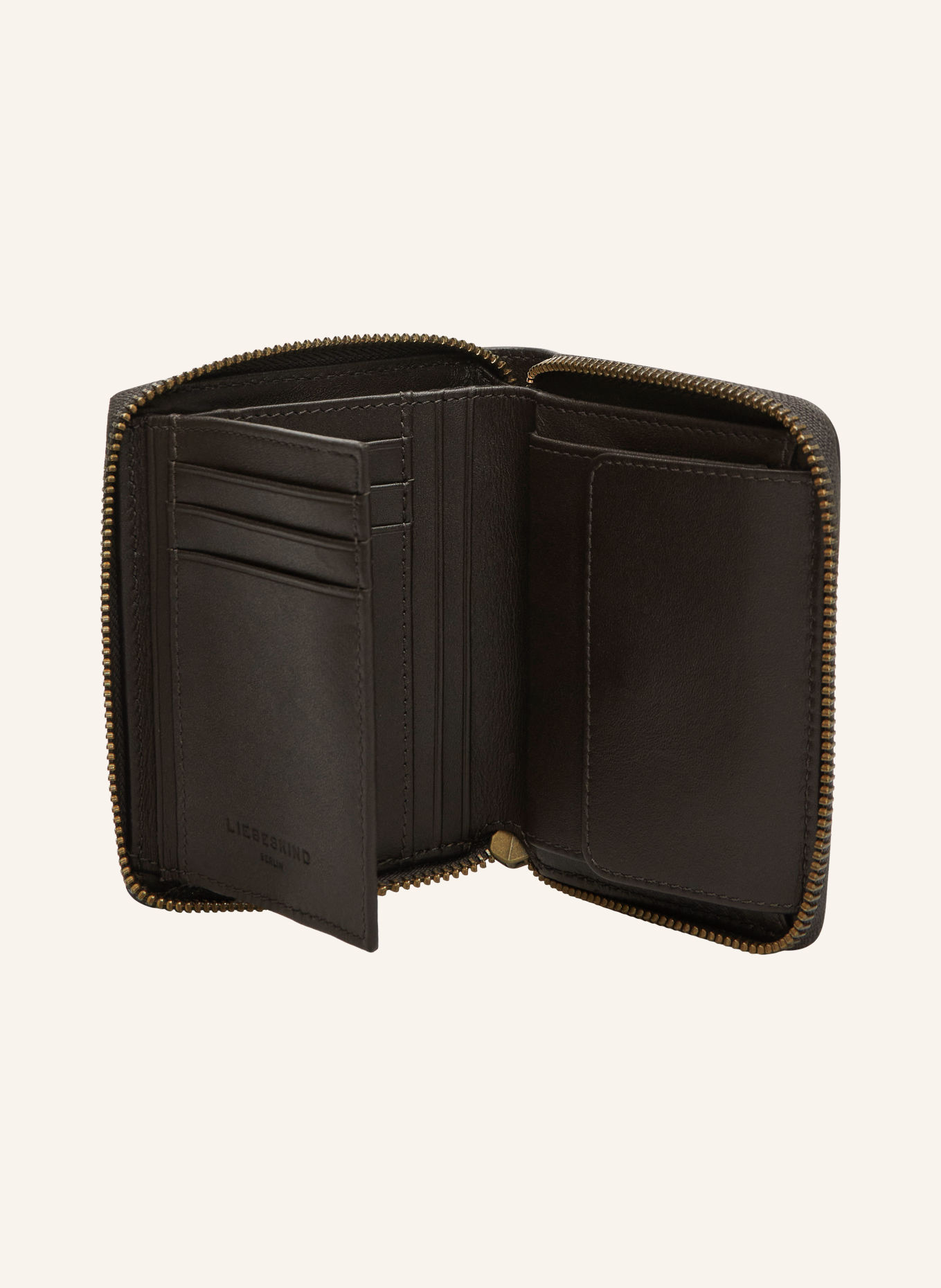 LIEBESKIND Portemonnee: MARRON FONCÉ / GOUD