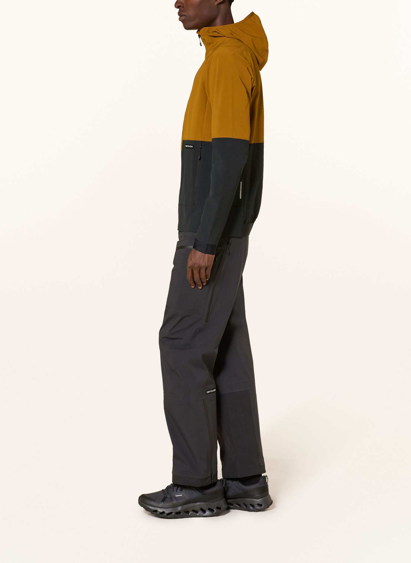 ORTOVOX Softshell-Jacke VENET HOODED: CAMEL / DUNKELGRAU
