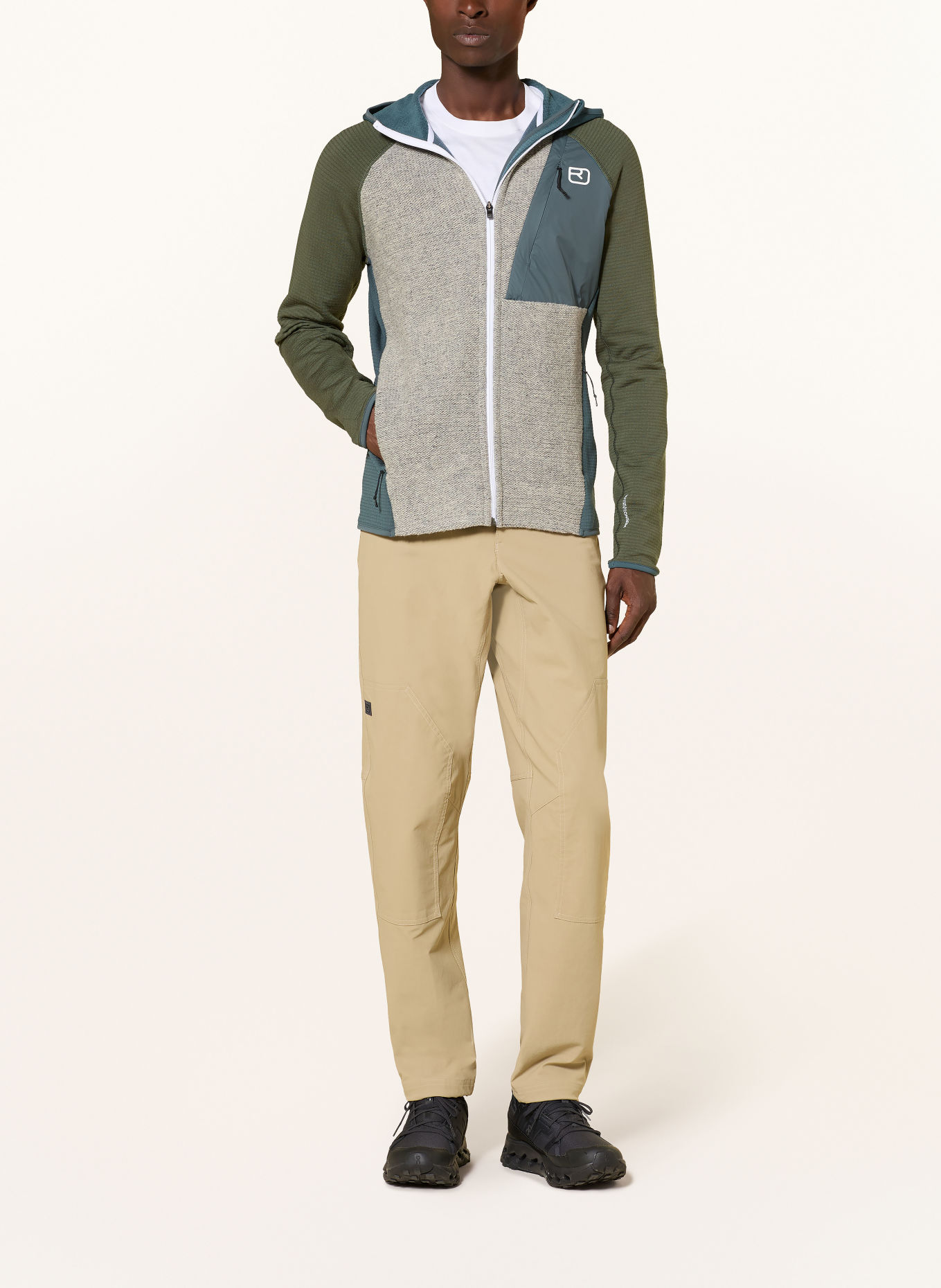 ORTOVOX Fleecejacke GP CLASSIC KNIT: GRAU / KHAKI / DUNKELBLAU
