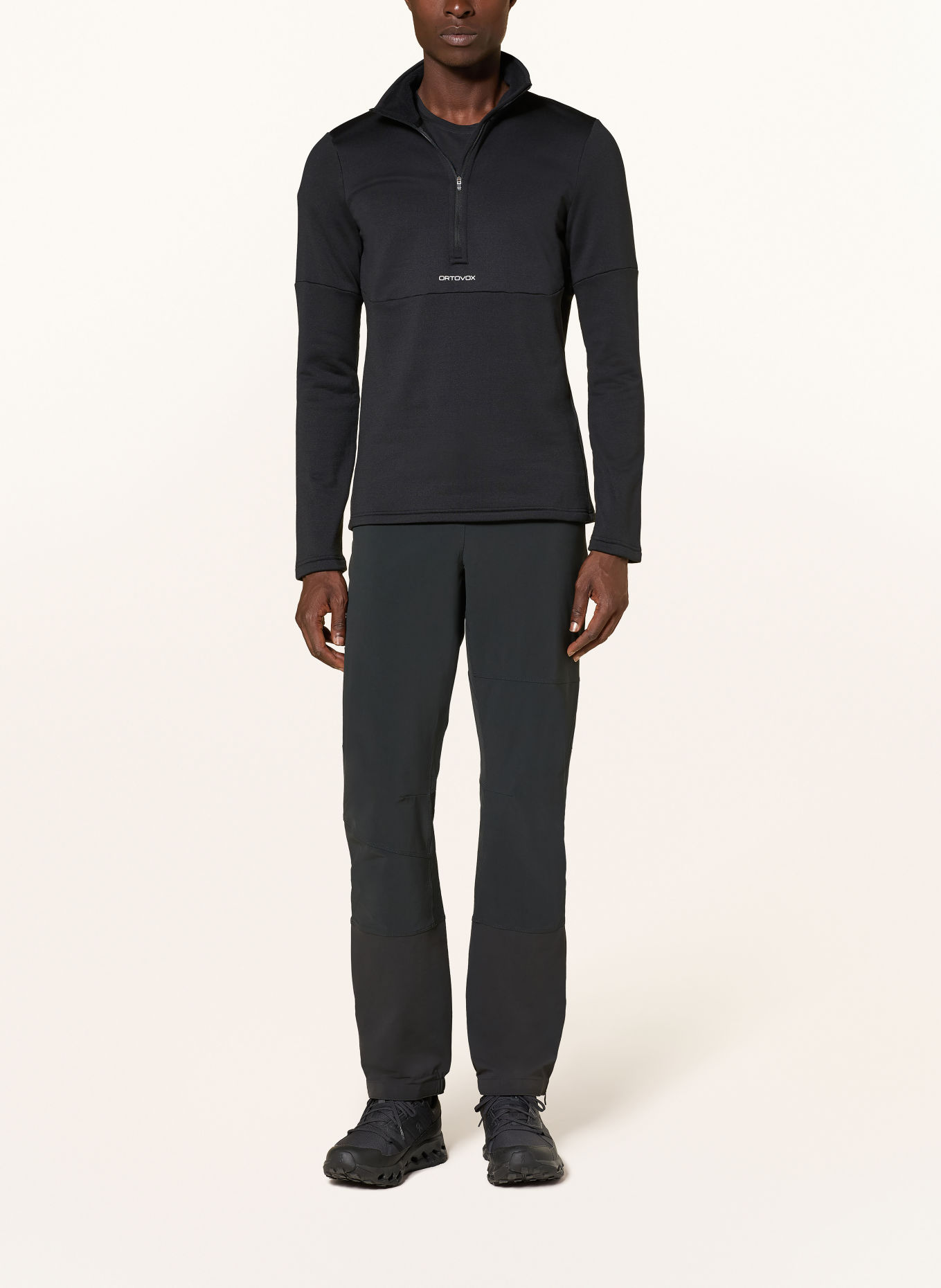ORTOVOX Midlayer LIGHT ZIP NECK: ZWART