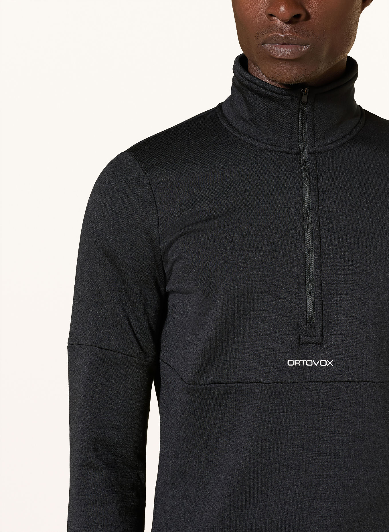 ORTOVOX Midlayer LIGHT ZIP NECK: ZWART