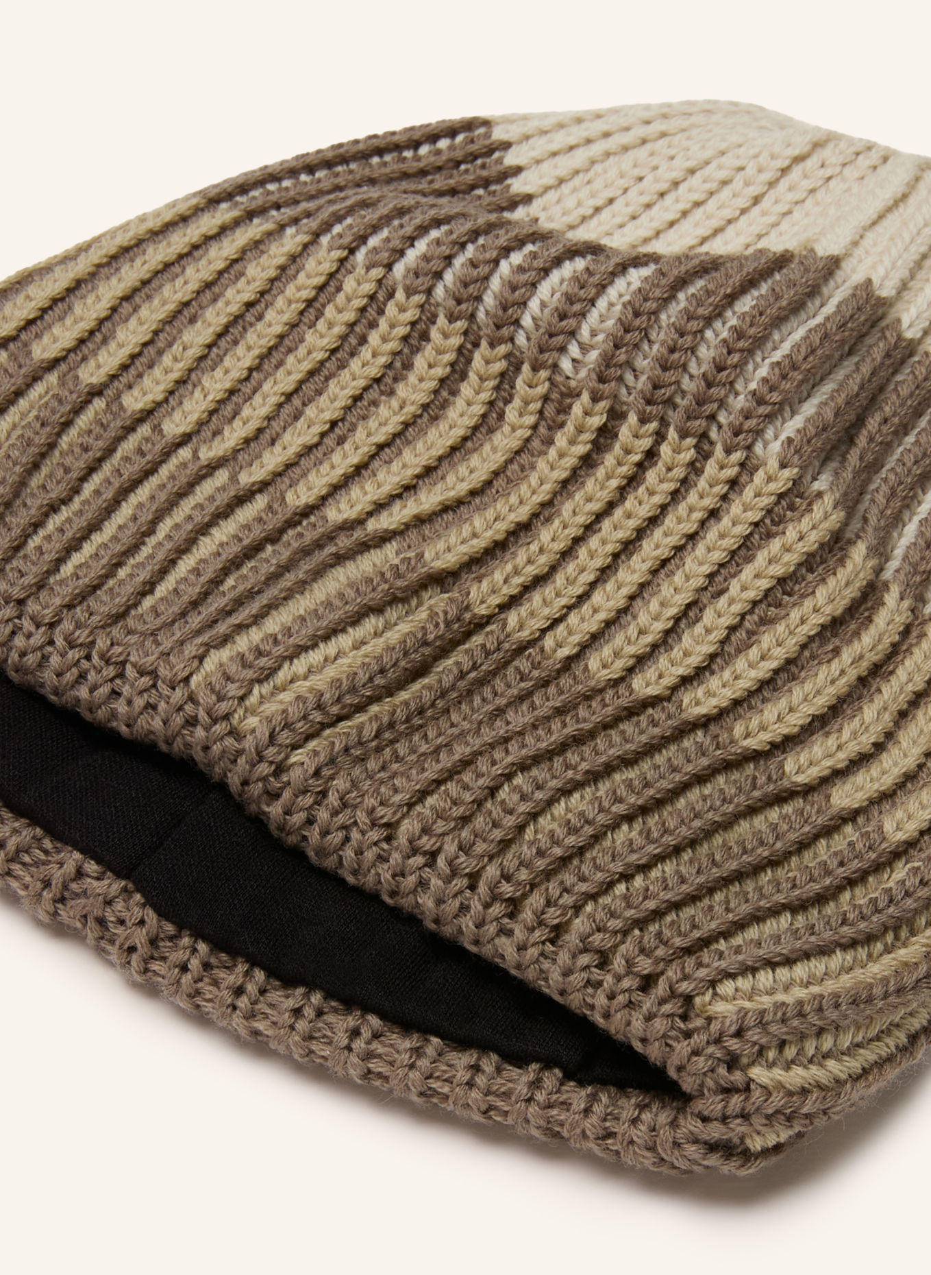 ORTOVOX Mütze DEEP KNIT aus Merinowolle: KHAKI / CREME / OLIV