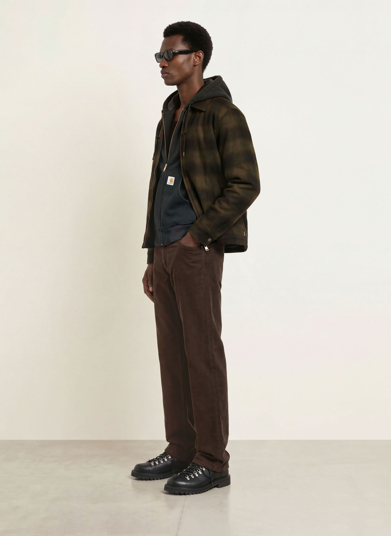carhartt WIP Flanell-Overjacket ALTON: KHAKI / SCHWARZ