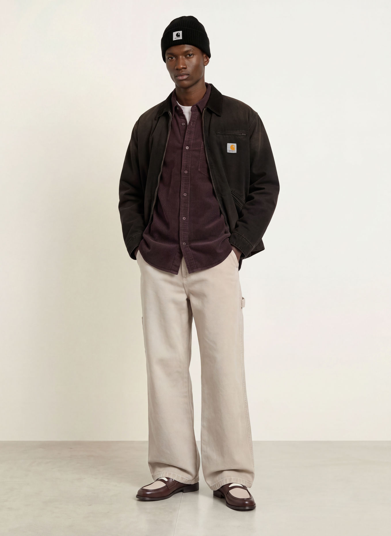 carhartt WIP Overjacket van corduroy: DONKERROOD