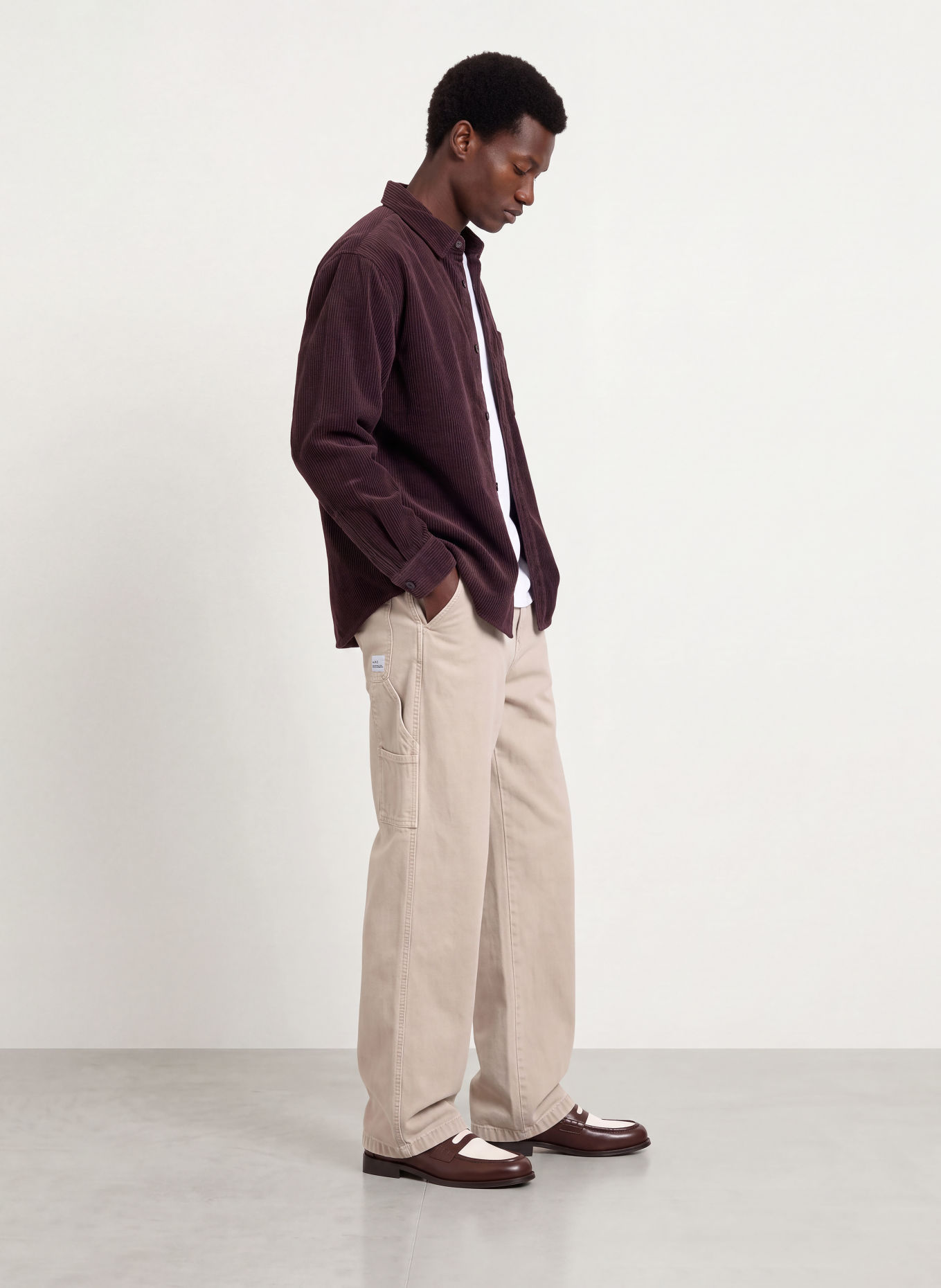 carhartt WIP Overjacket van corduroy: DONKERROOD