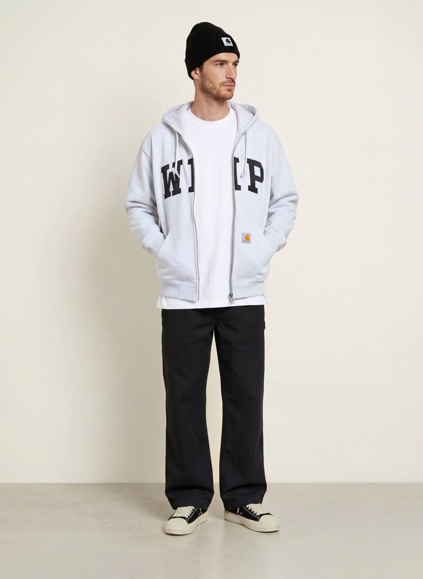 carhartt WIP Sweatvest: LICHTGRIJS / ZWART