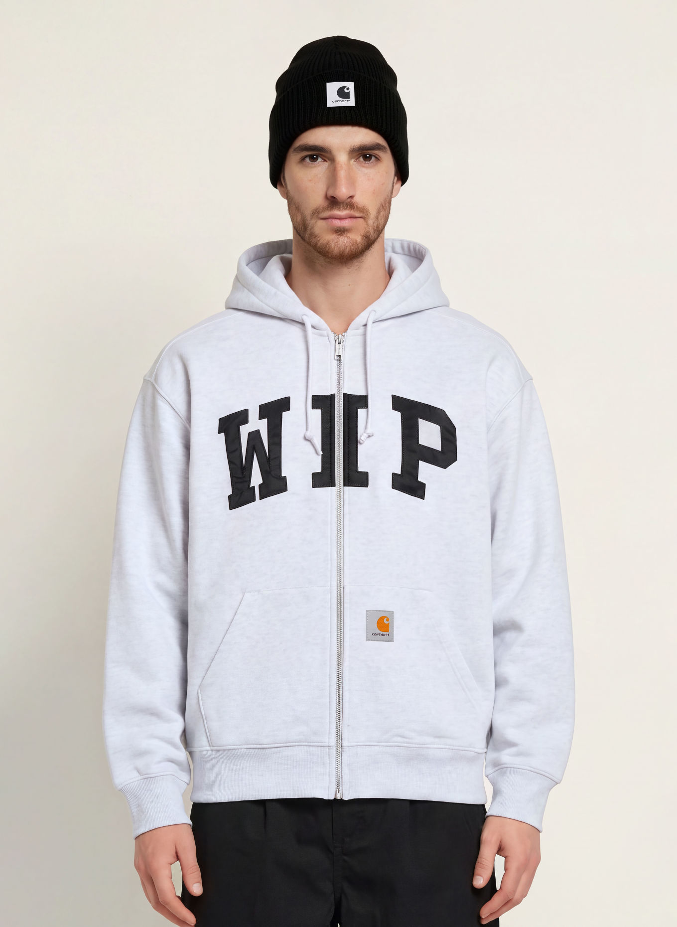carhartt WIP Sweatvest: LICHTGRIJS / ZWART