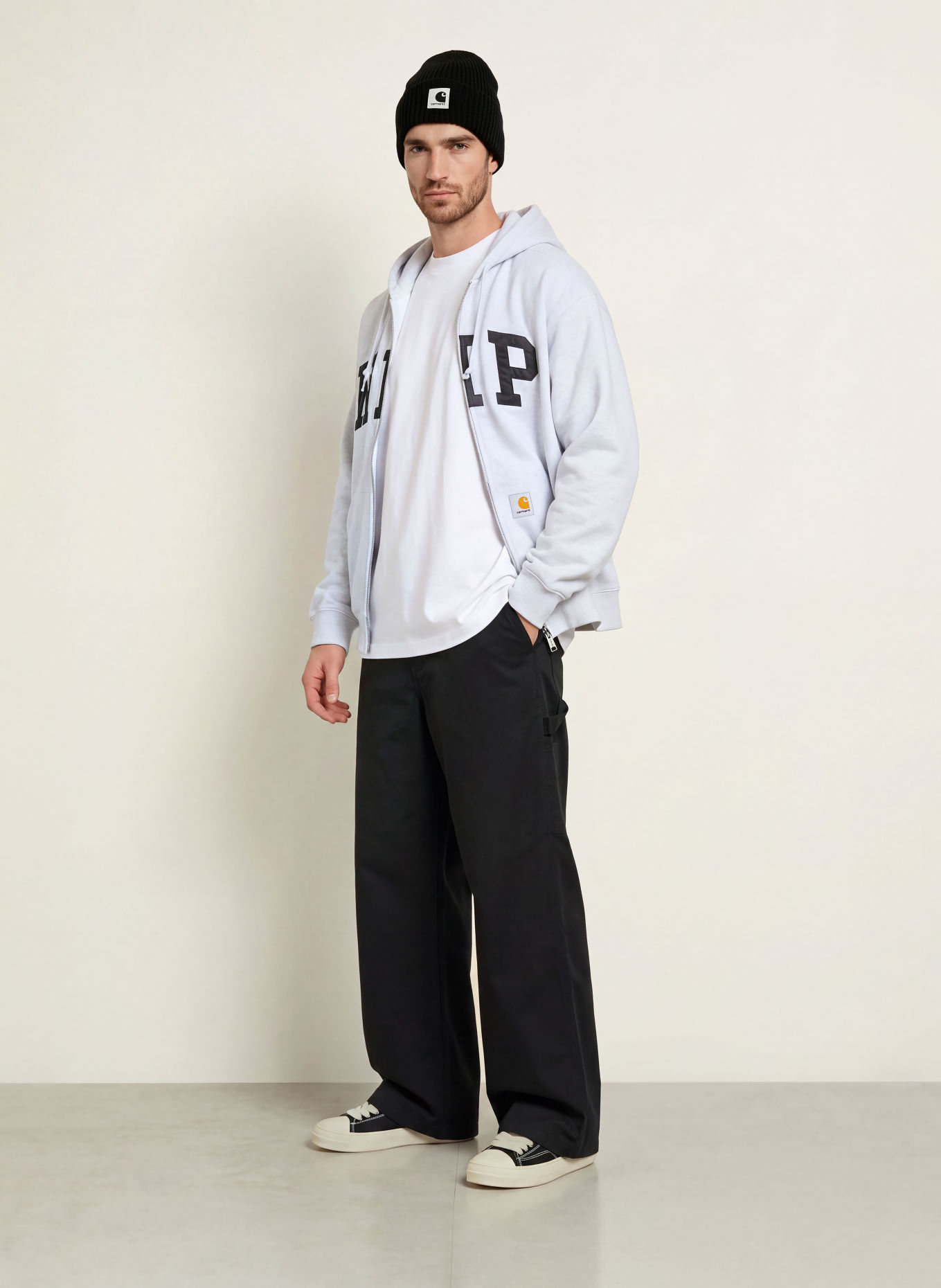carhartt WIP Sweatvest: LICHTGRIJS / ZWART