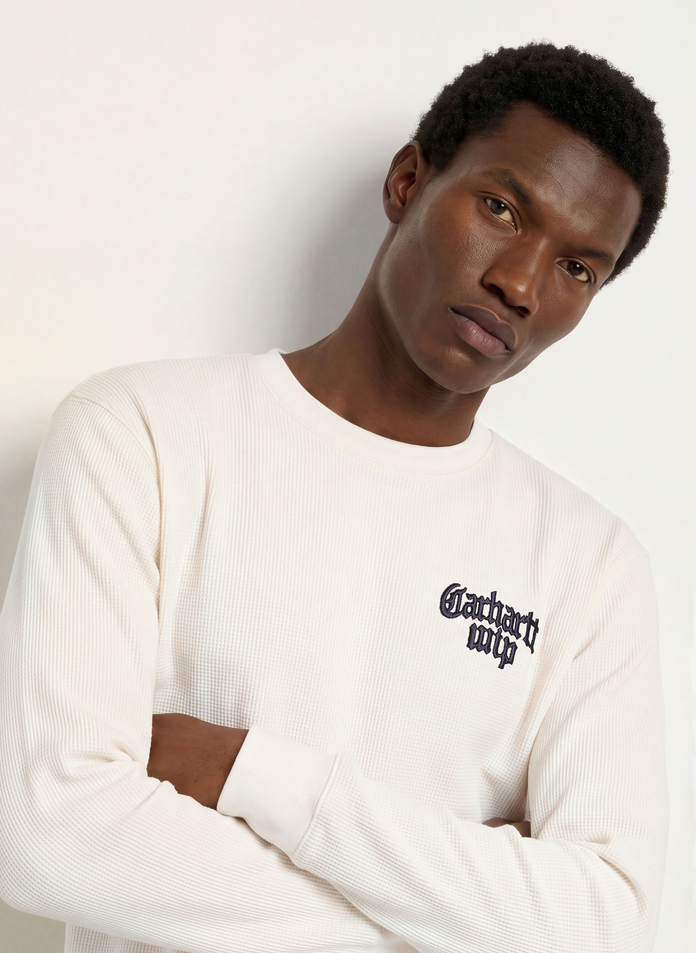 carhartt WIP Langærmet T-shirt: ECRU / SORT