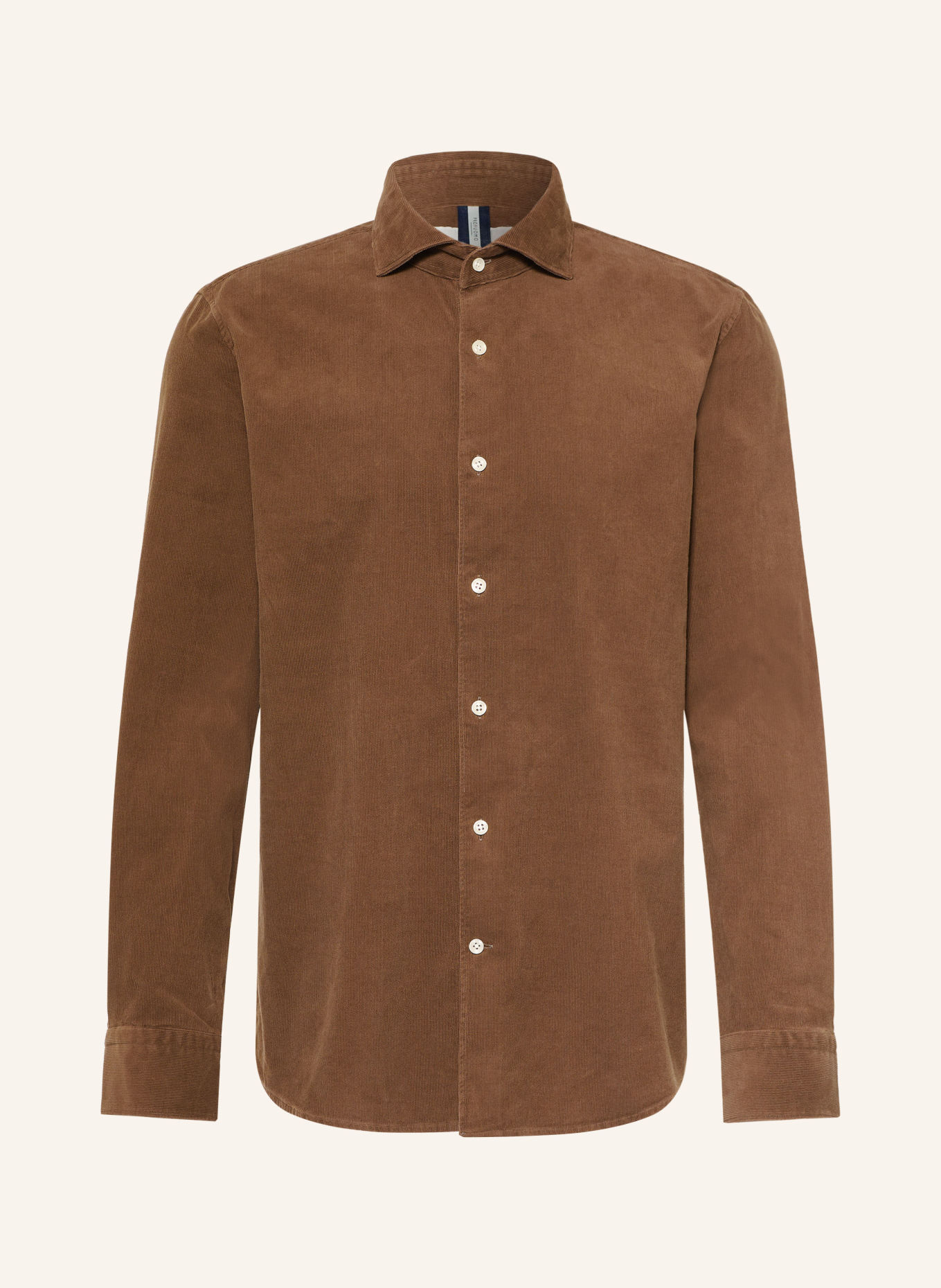 PROFUOMO Chemise en velours côtelé, coupe Comfort Fit: MARRON