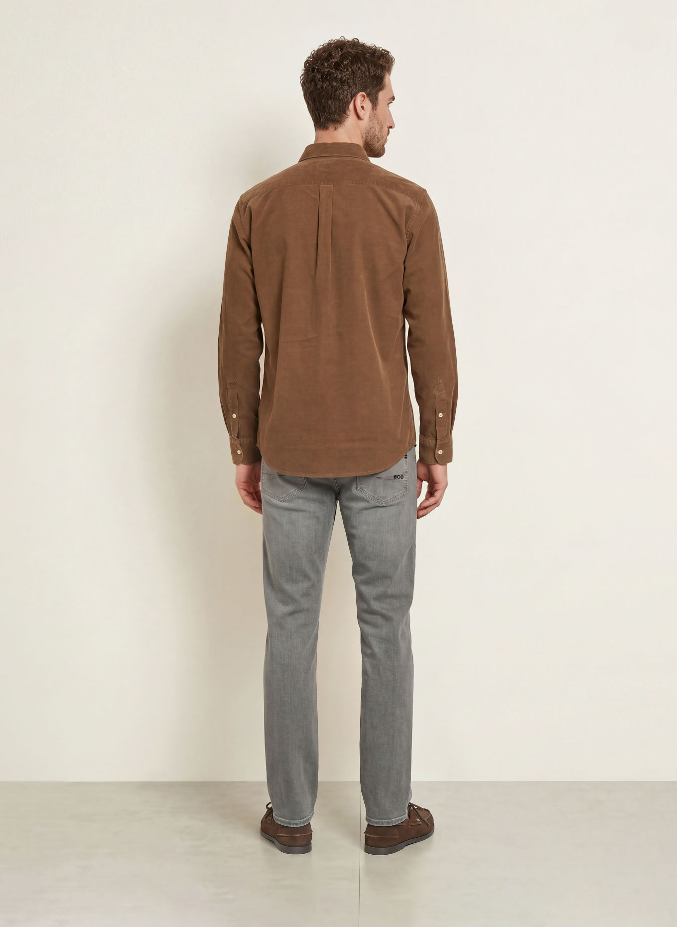 PROFUOMO Chemise en velours côtelé, coupe Comfort Fit: MARRON