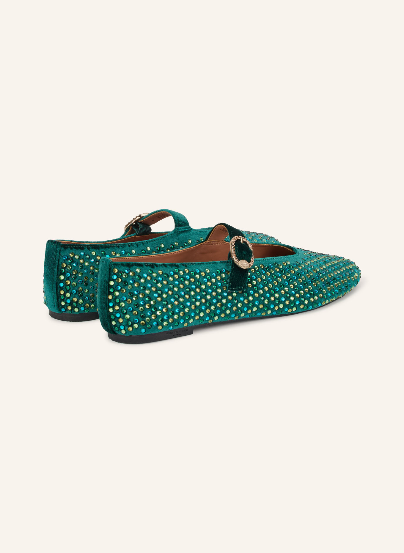KURT GEIGER Ballerines façon Mary Janes MAYFAIR ornées de pierres décoratives: GROEN
