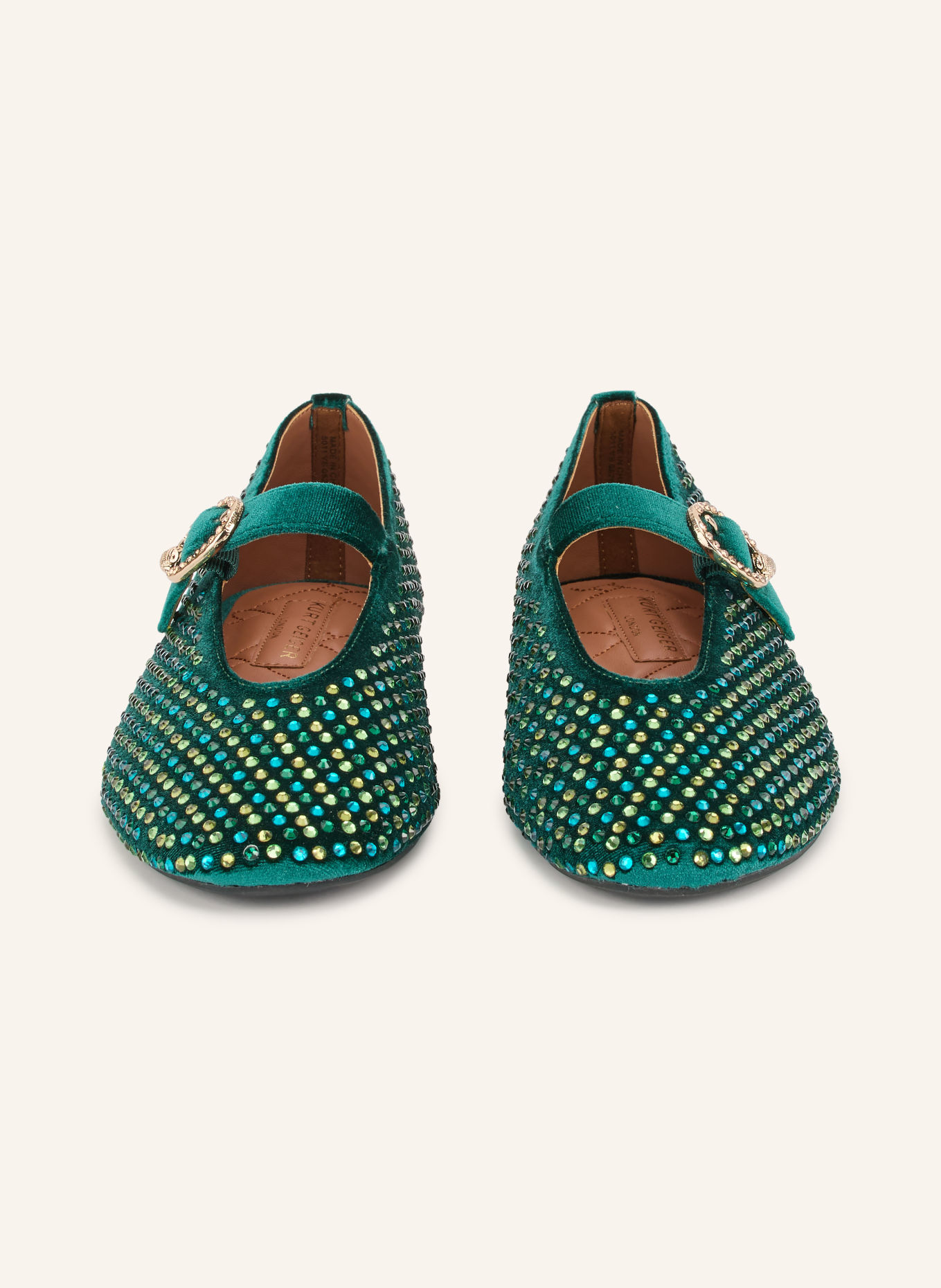 KURT GEIGER Ballerines façon Mary Janes MAYFAIR ornées de pierres décoratives: GROEN