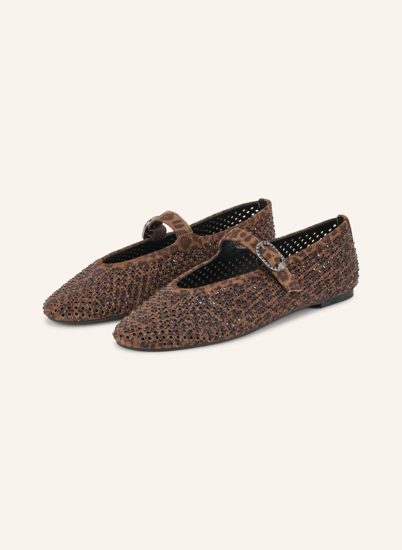 KURT GEIGER Ballerines façon Mary Janes MAYFAIR ornées de pierres décoratives: MARRON