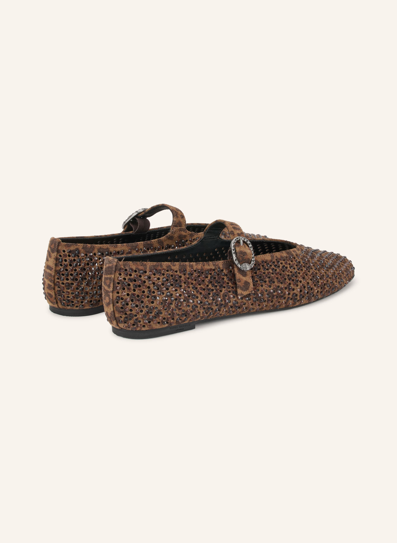 KURT GEIGER Ballerines façon Mary Janes MAYFAIR ornées de pierres décoratives: MARRON