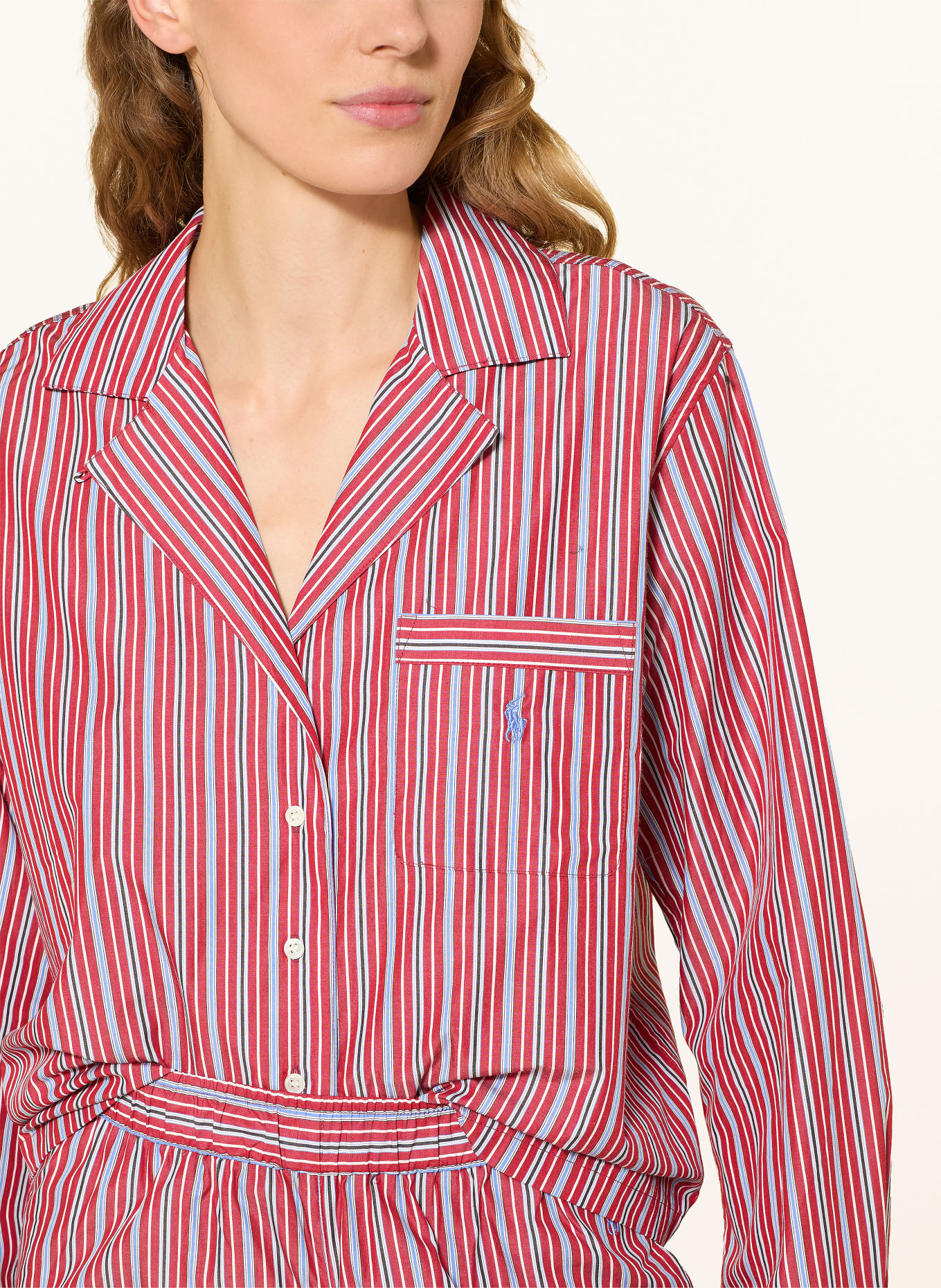 POLO RALPH LAUREN Pyjama: DONKERROOD / WIT / ZWART