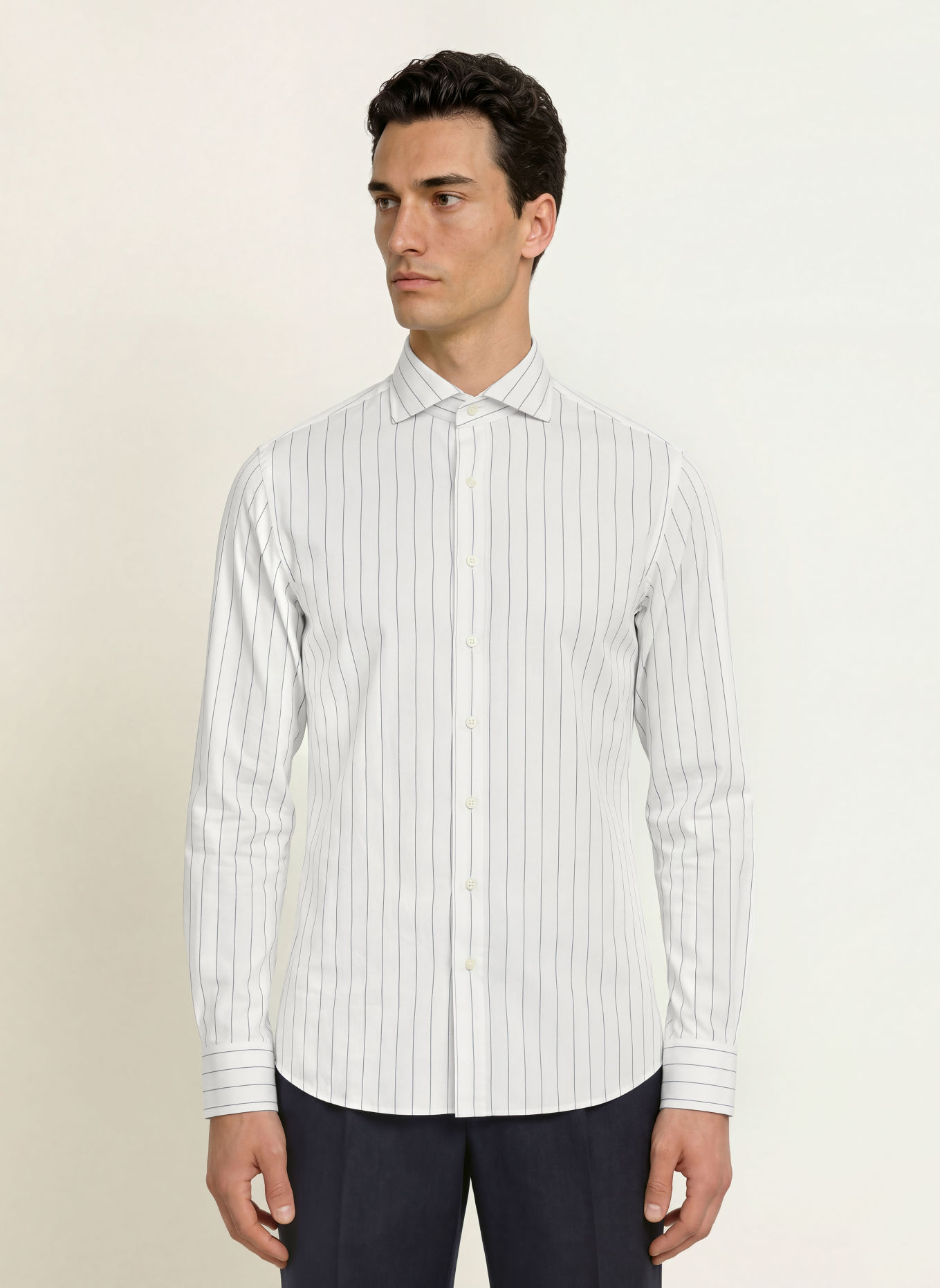 PROFUOMO Hemd Slim Fit: WEISS / HELLBLAU