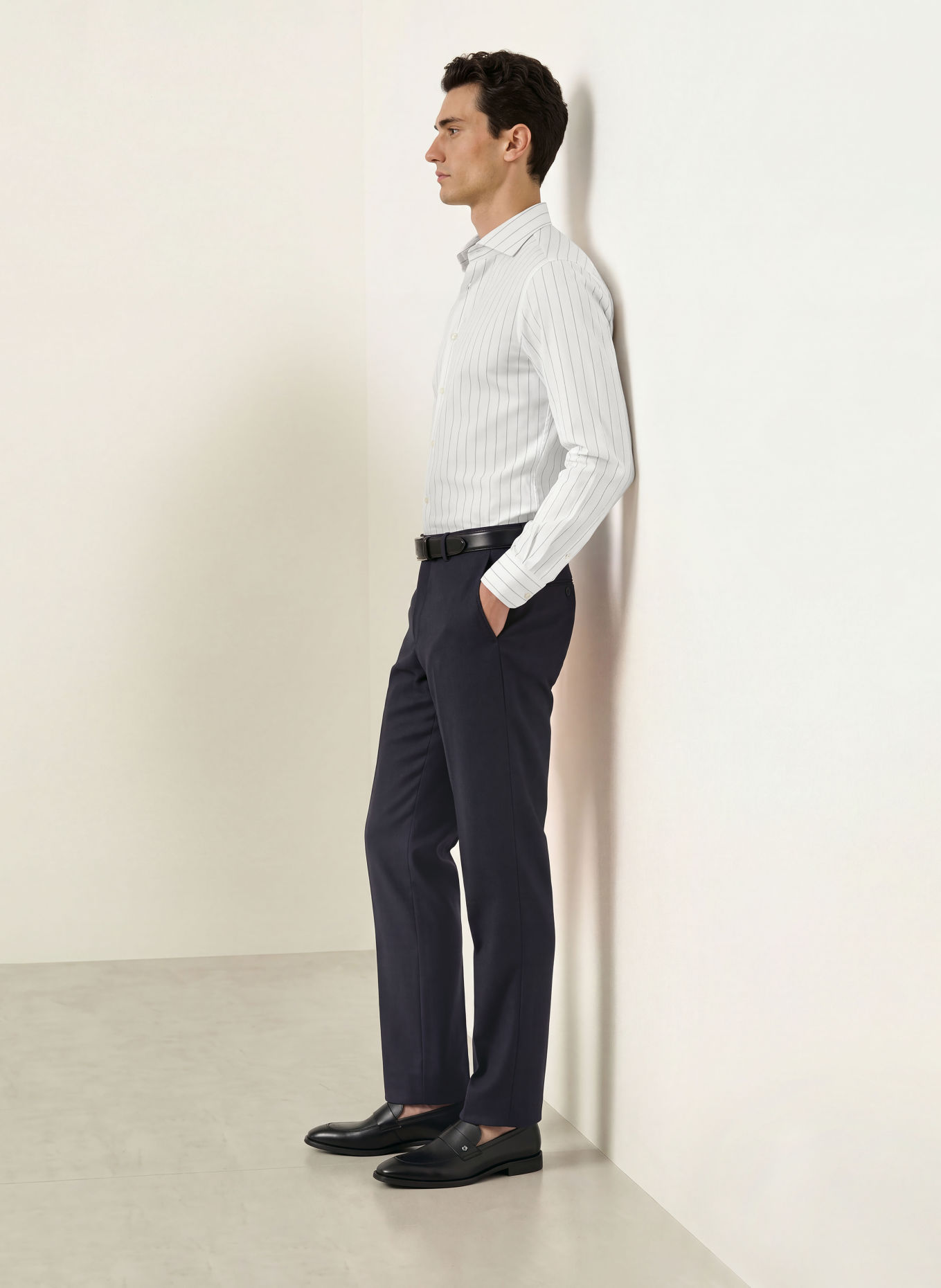 PROFUOMO Hemd Slim Fit: WEISS / HELLBLAU