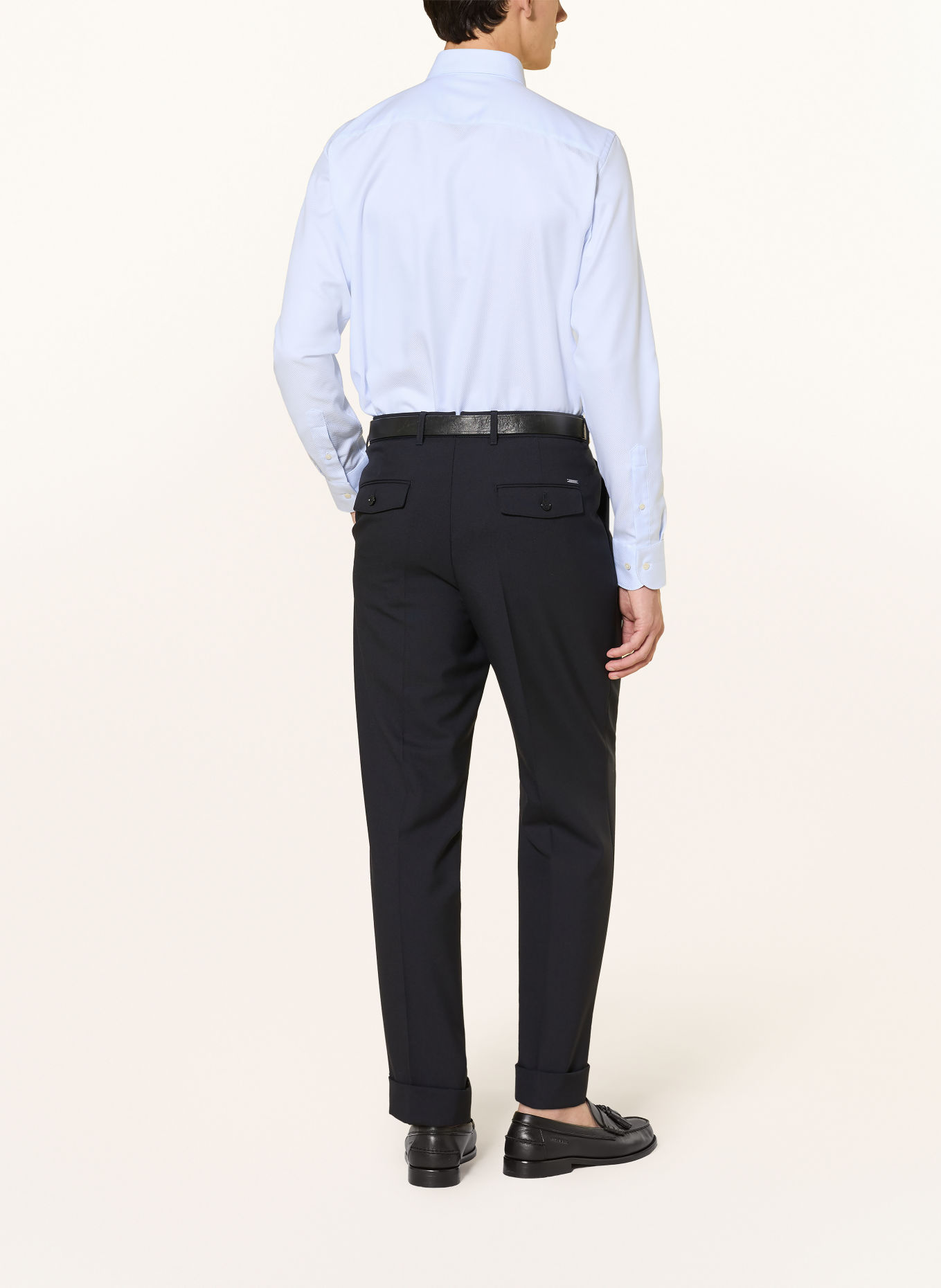 PROFUOMO Chemise coupe slim: BLEU CLAIR / BLANC