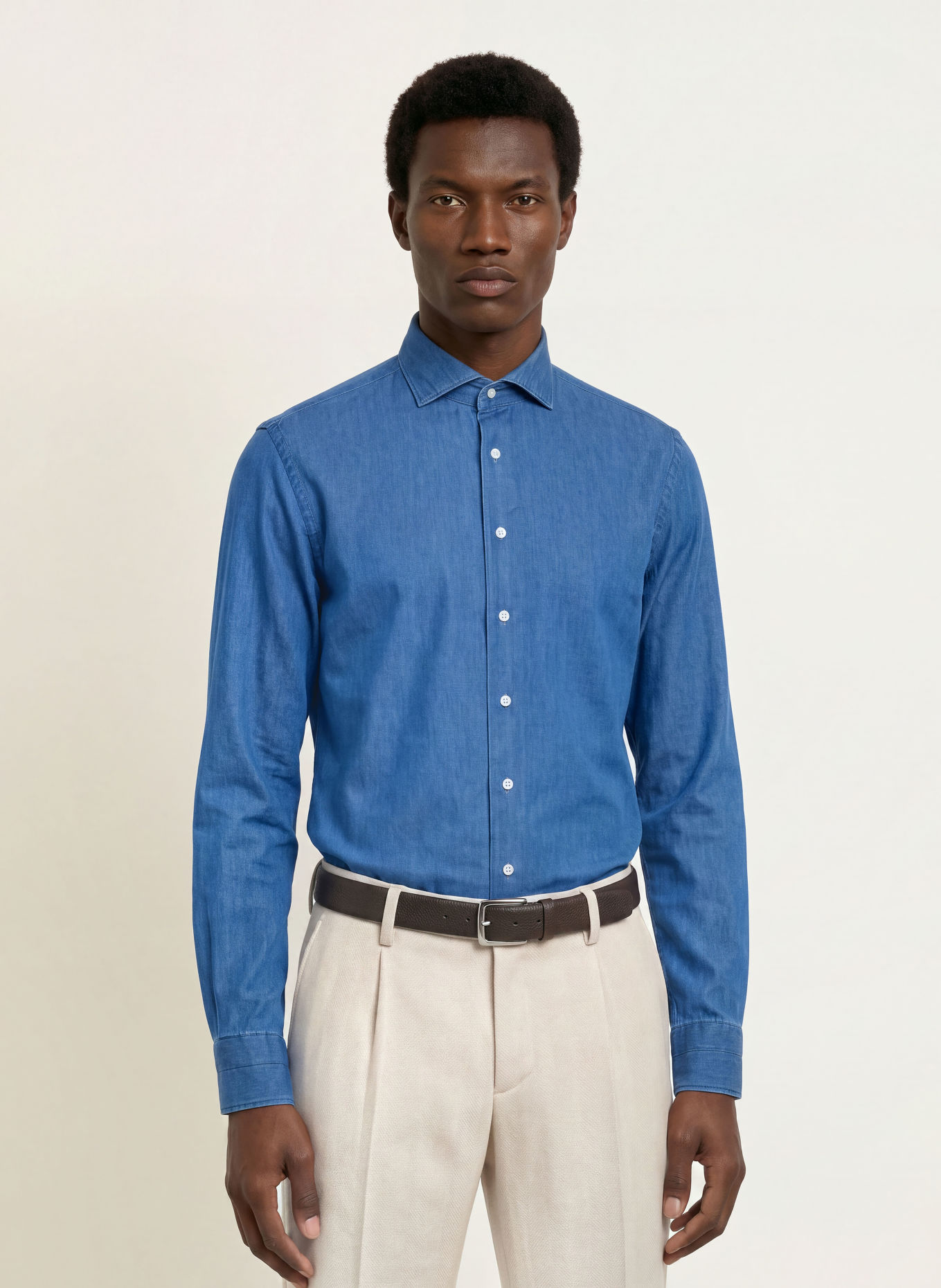 PROFUOMO Chemise coupe ajustée: BLEU