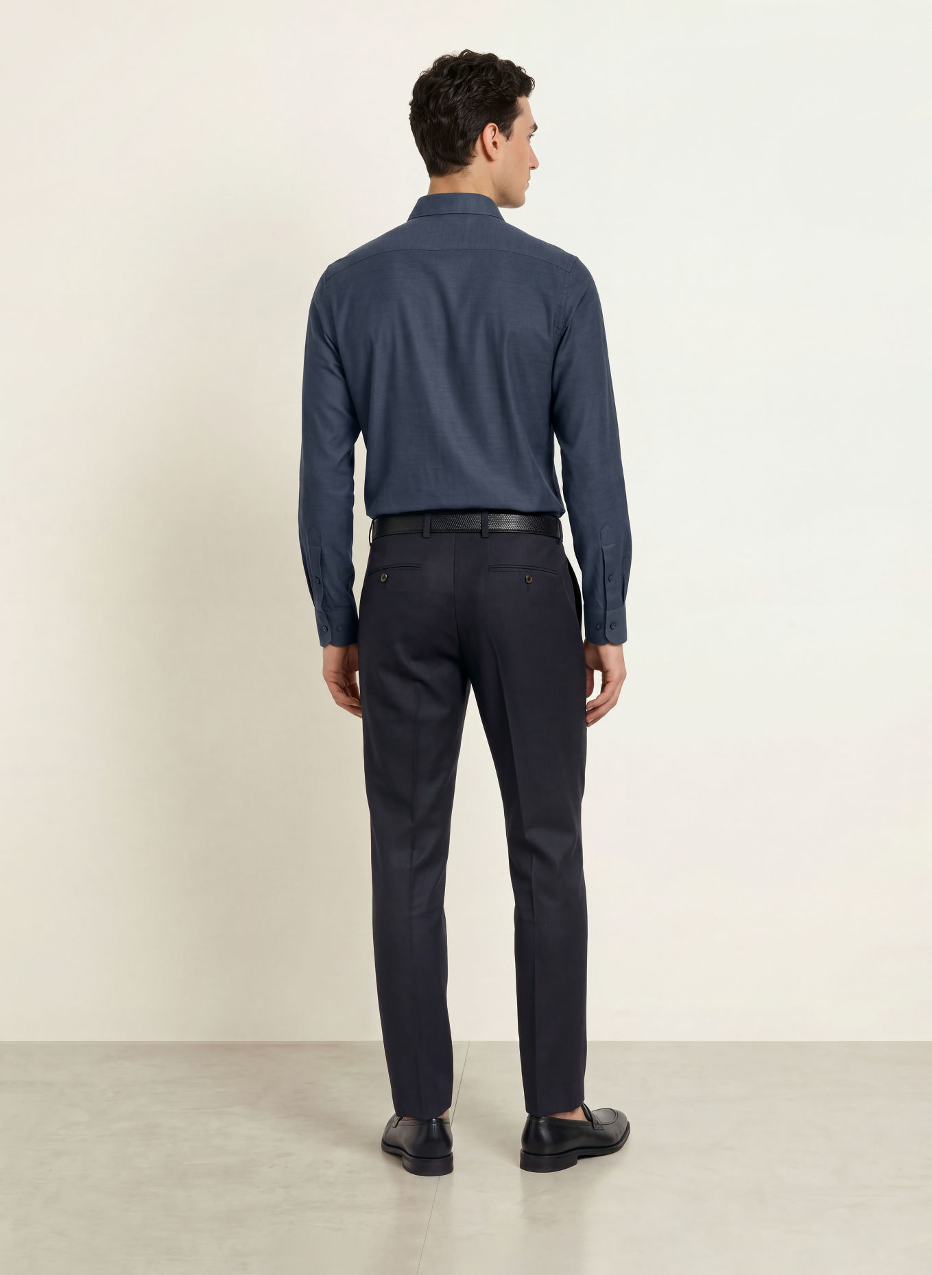 PROFUOMO Chemise en jersey coupe slim: BLEU FONCÉ