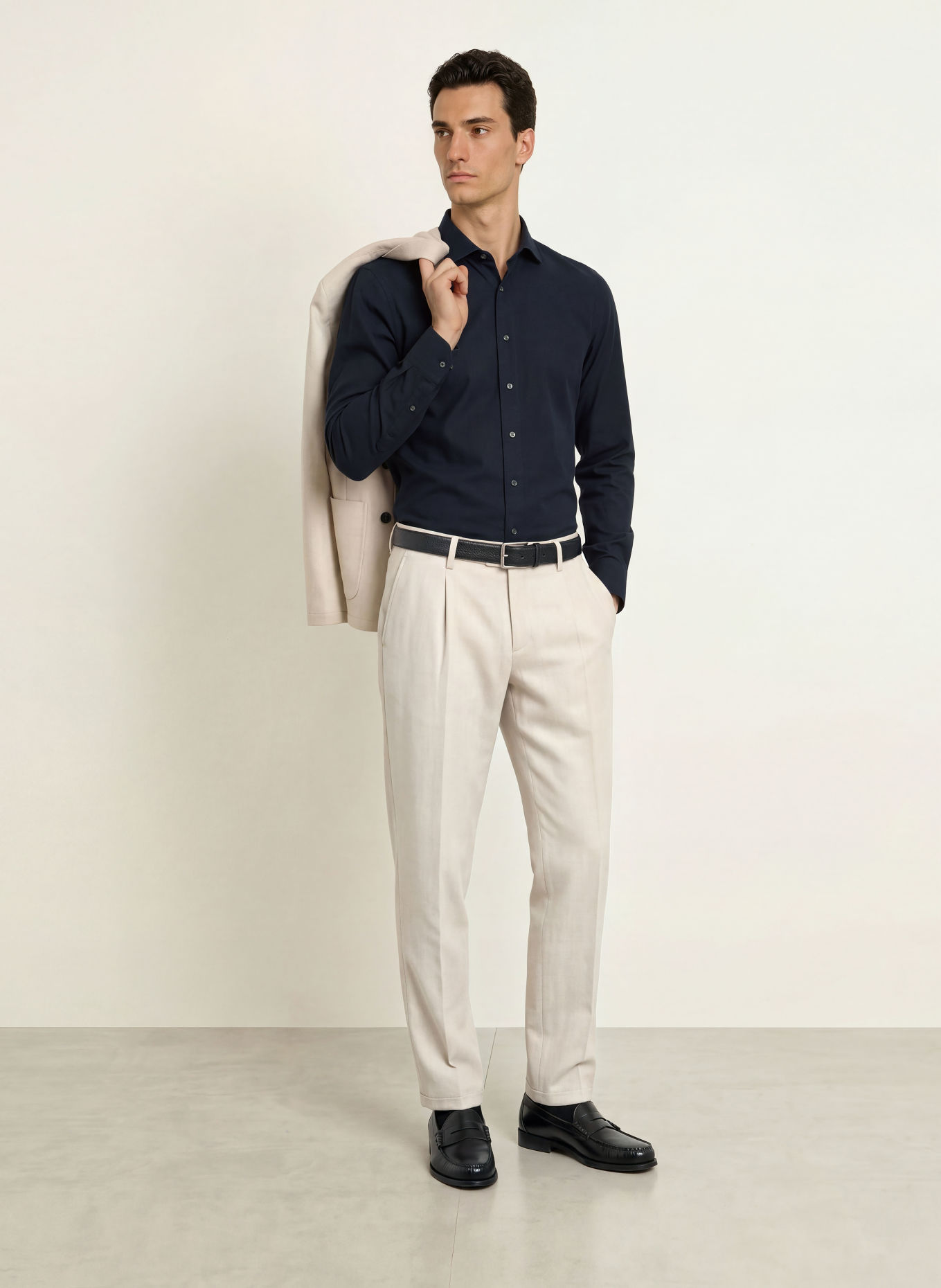 PROFUOMO Slim-Fit Shirt: DARK BLUE