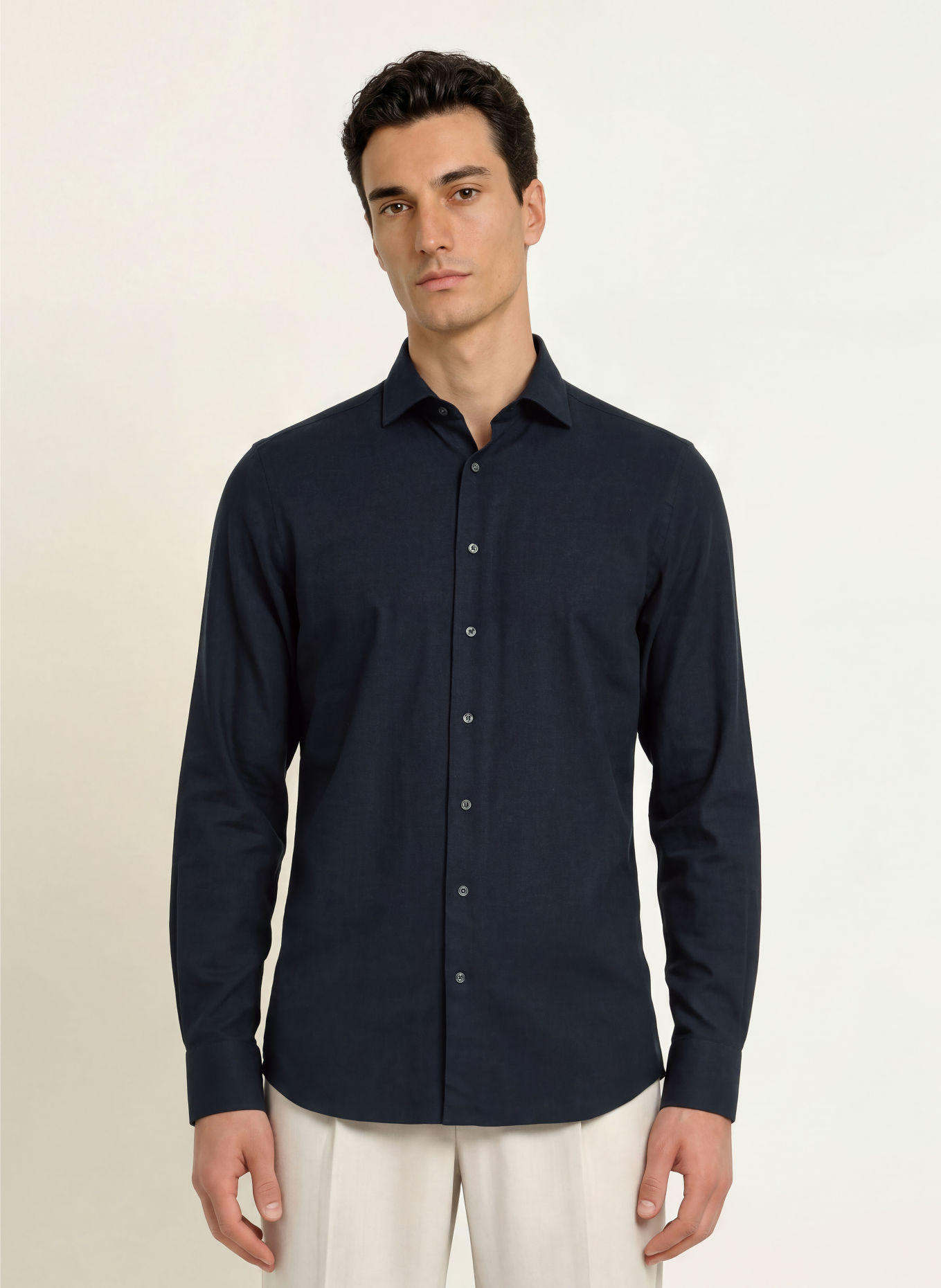 PROFUOMO Slim-Fit Shirt: DARK BLUE