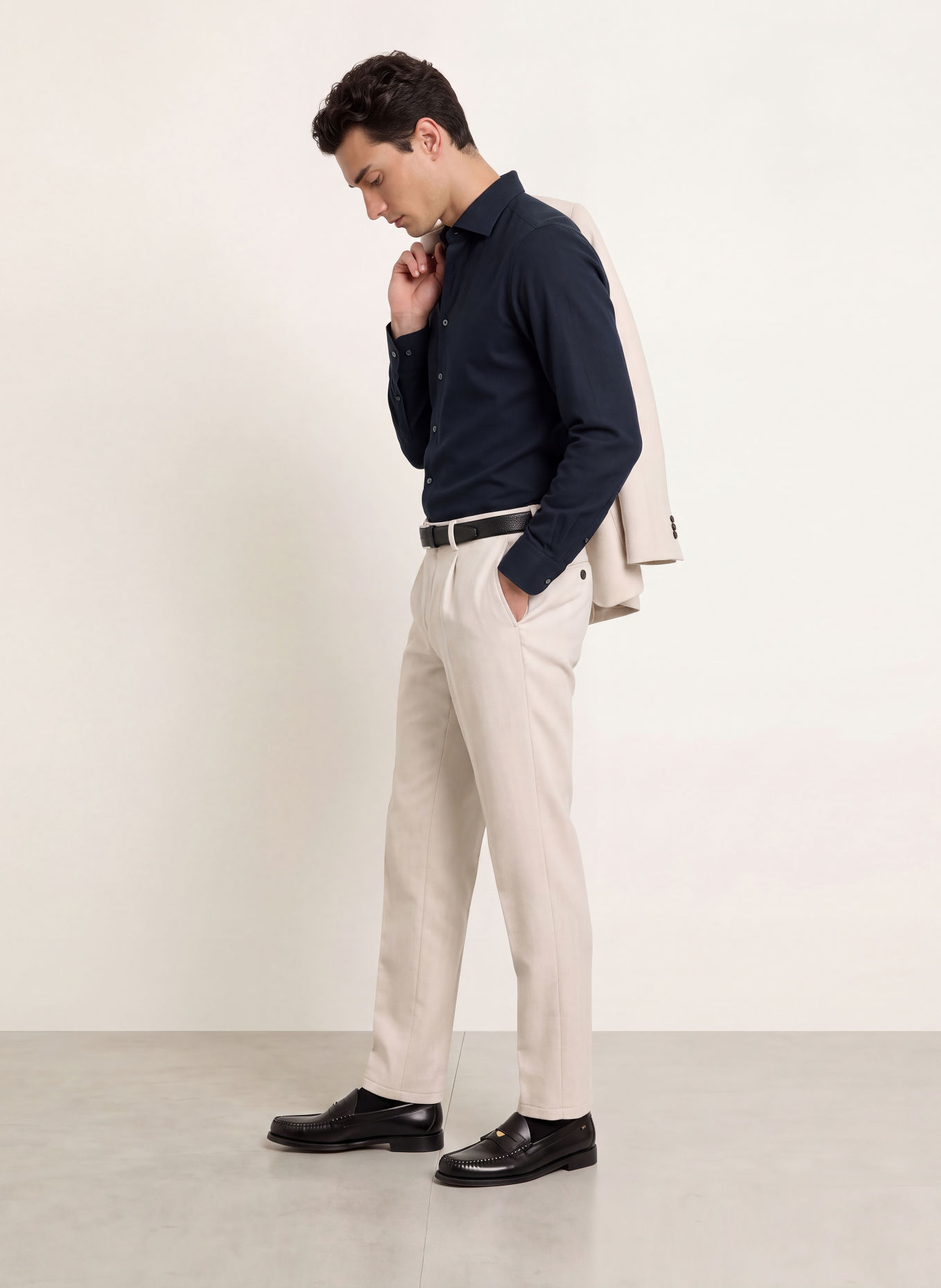 PROFUOMO Slim-Fit Shirt: DARK BLUE