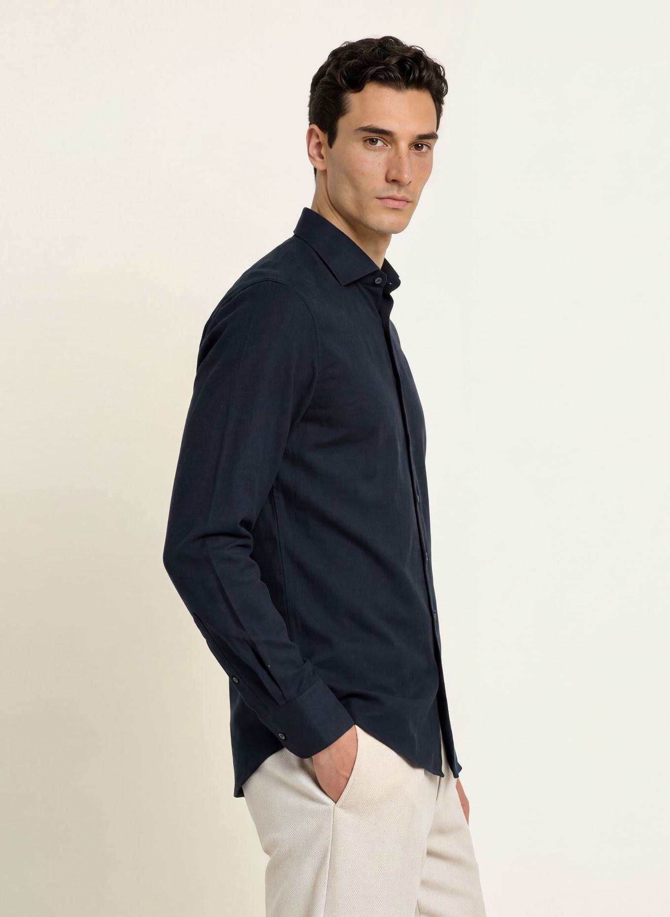 PROFUOMO Slim-Fit Shirt: DARK BLUE