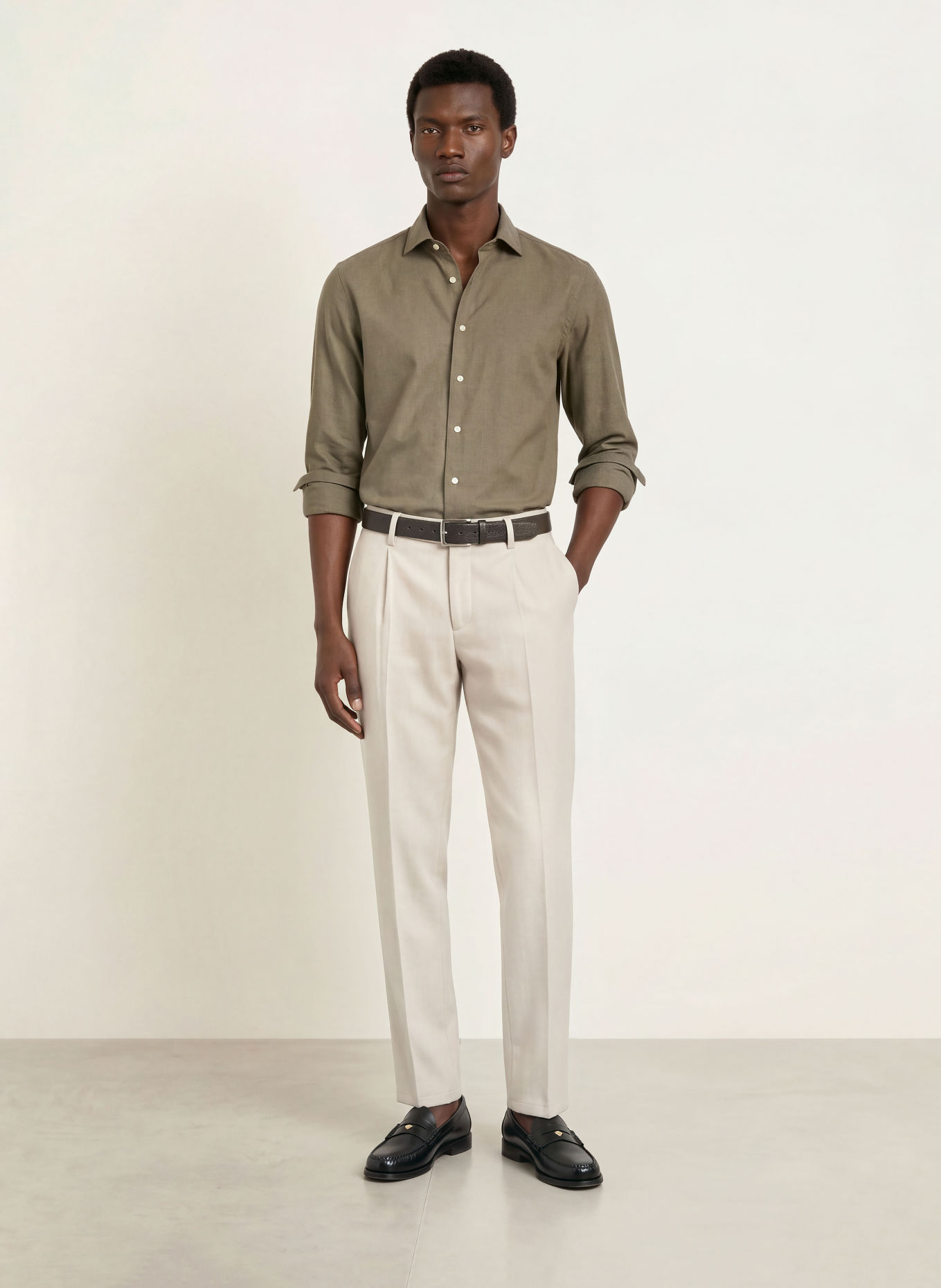 PROFUOMO Chemise coupe slim: VERT