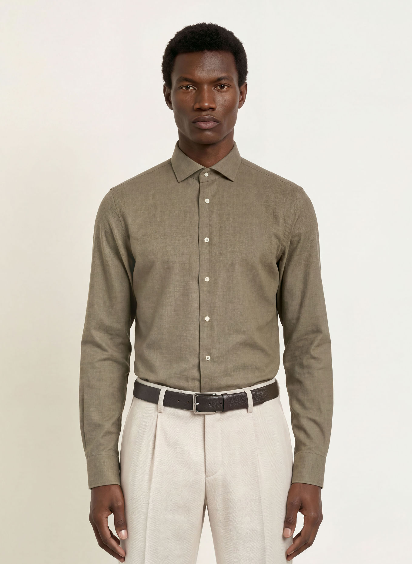 PROFUOMO Chemise coupe slim: VERT
