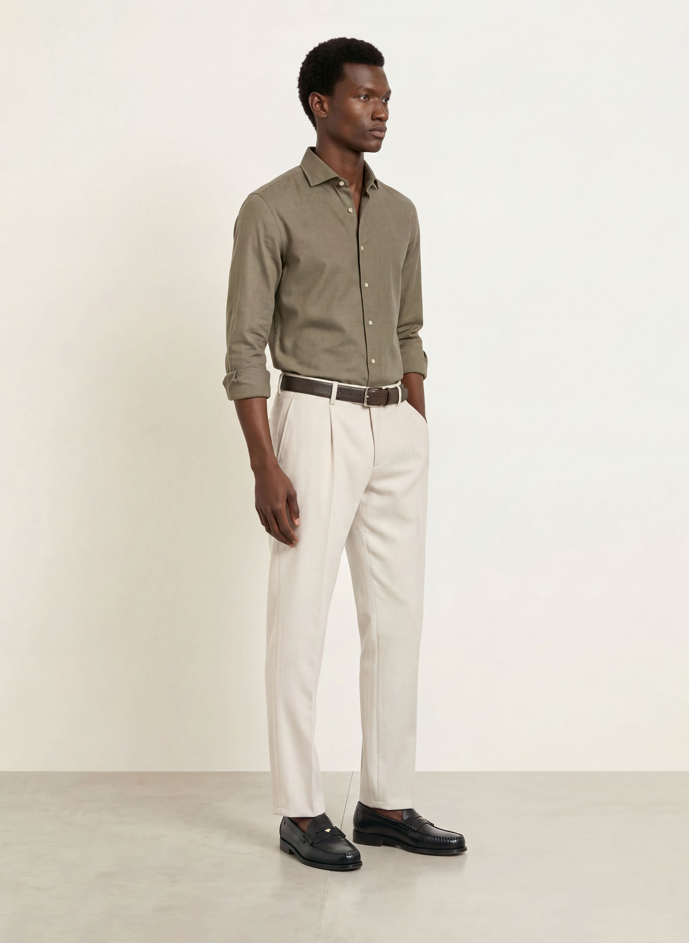 PROFUOMO Chemise coupe slim: VERT