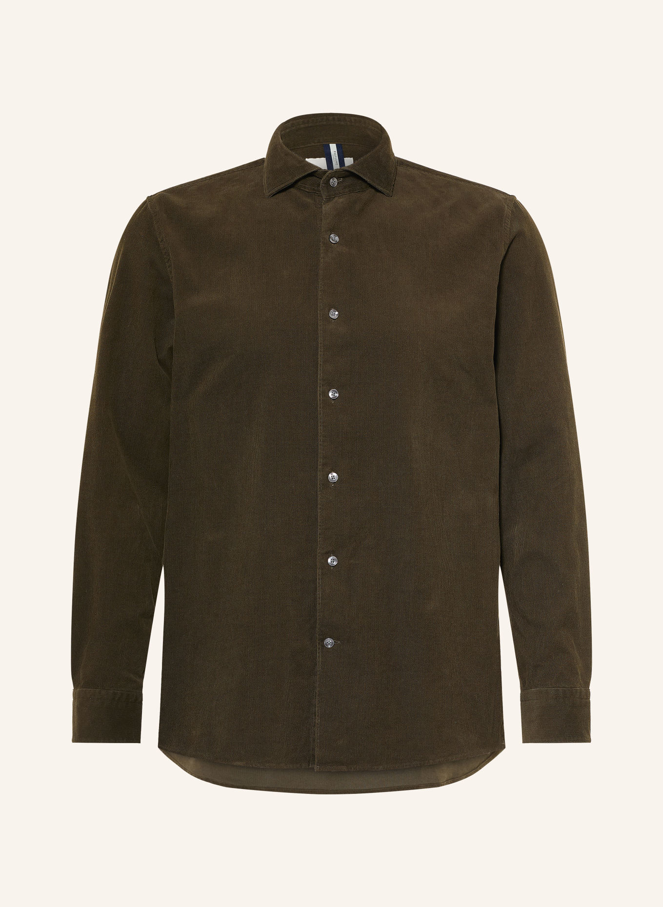 PROFUOMO Chemise en velours côtelé, coupe Comfort Fit: GROEN