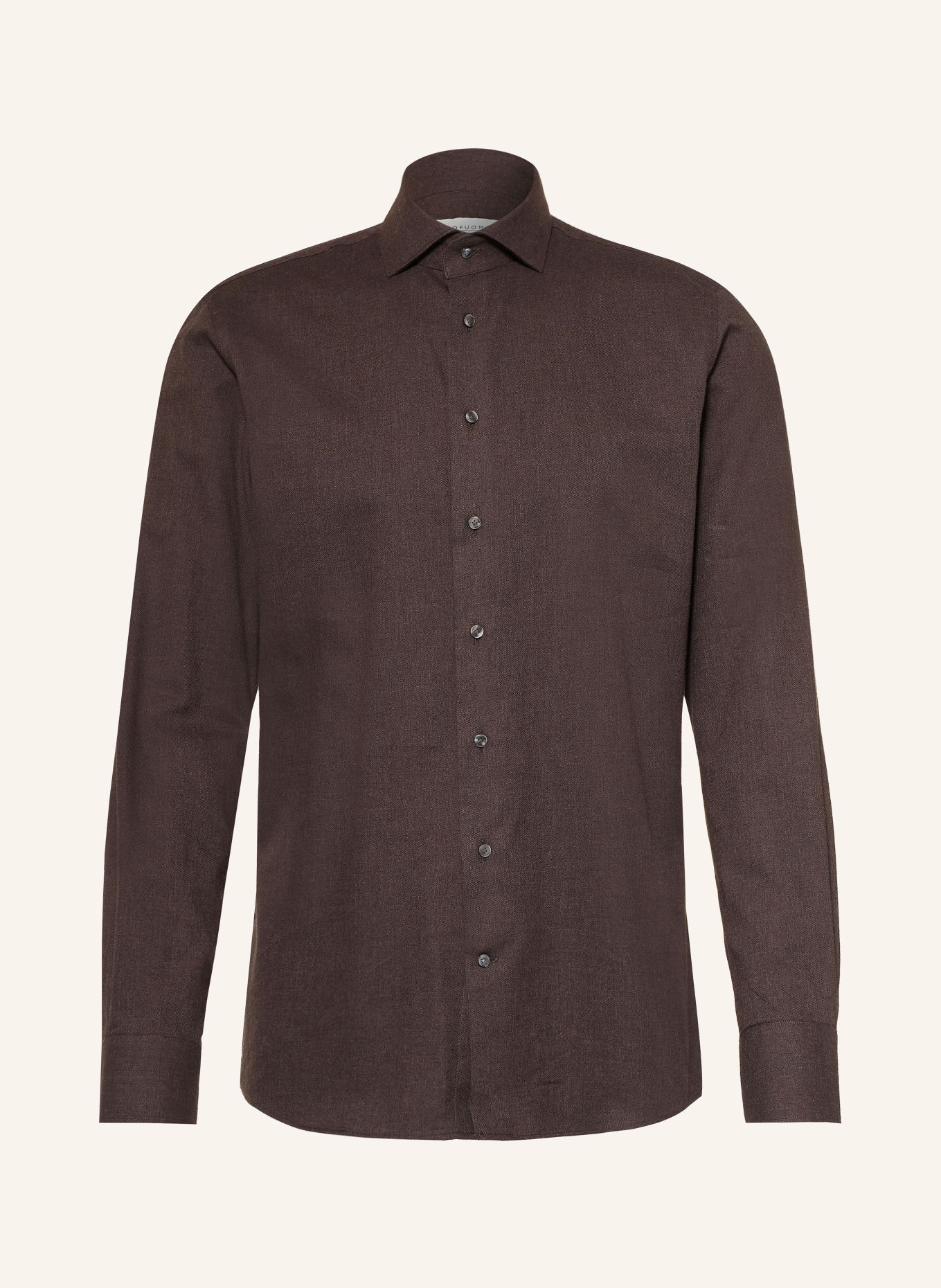 PROFUOMO Overhemd, slim fit: MARRON FONCÉ