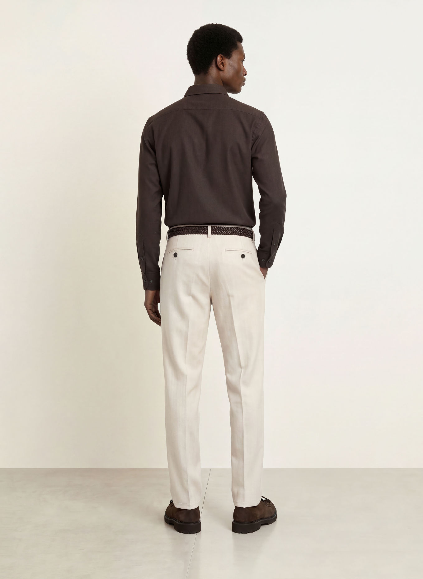 PROFUOMO Overhemd, slim fit: MARRON FONCÉ