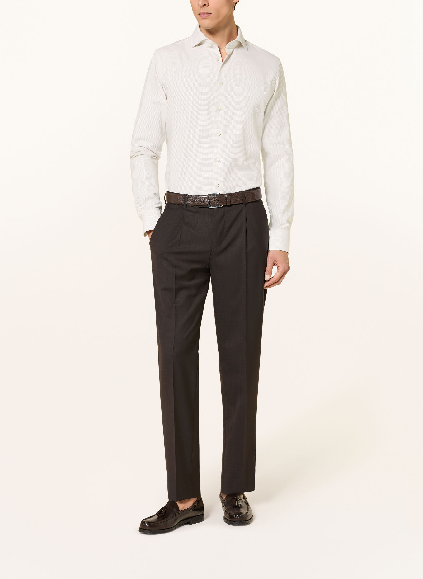 PROFUOMO Chemise coupe slim: BEIGE