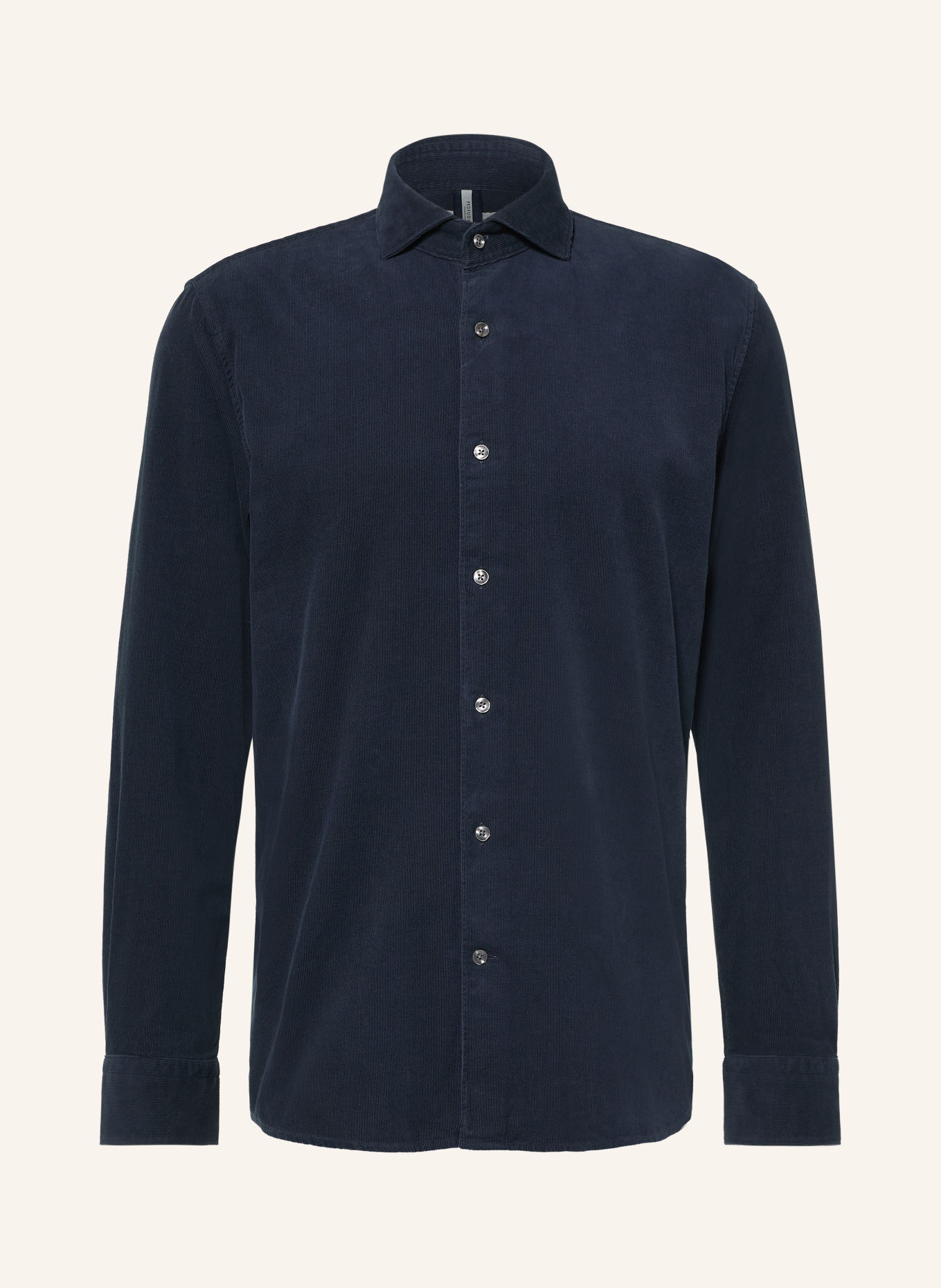 PROFUOMO Chemise en velours côtelé, coupe Comfort Fit: BLEU FONCÉ