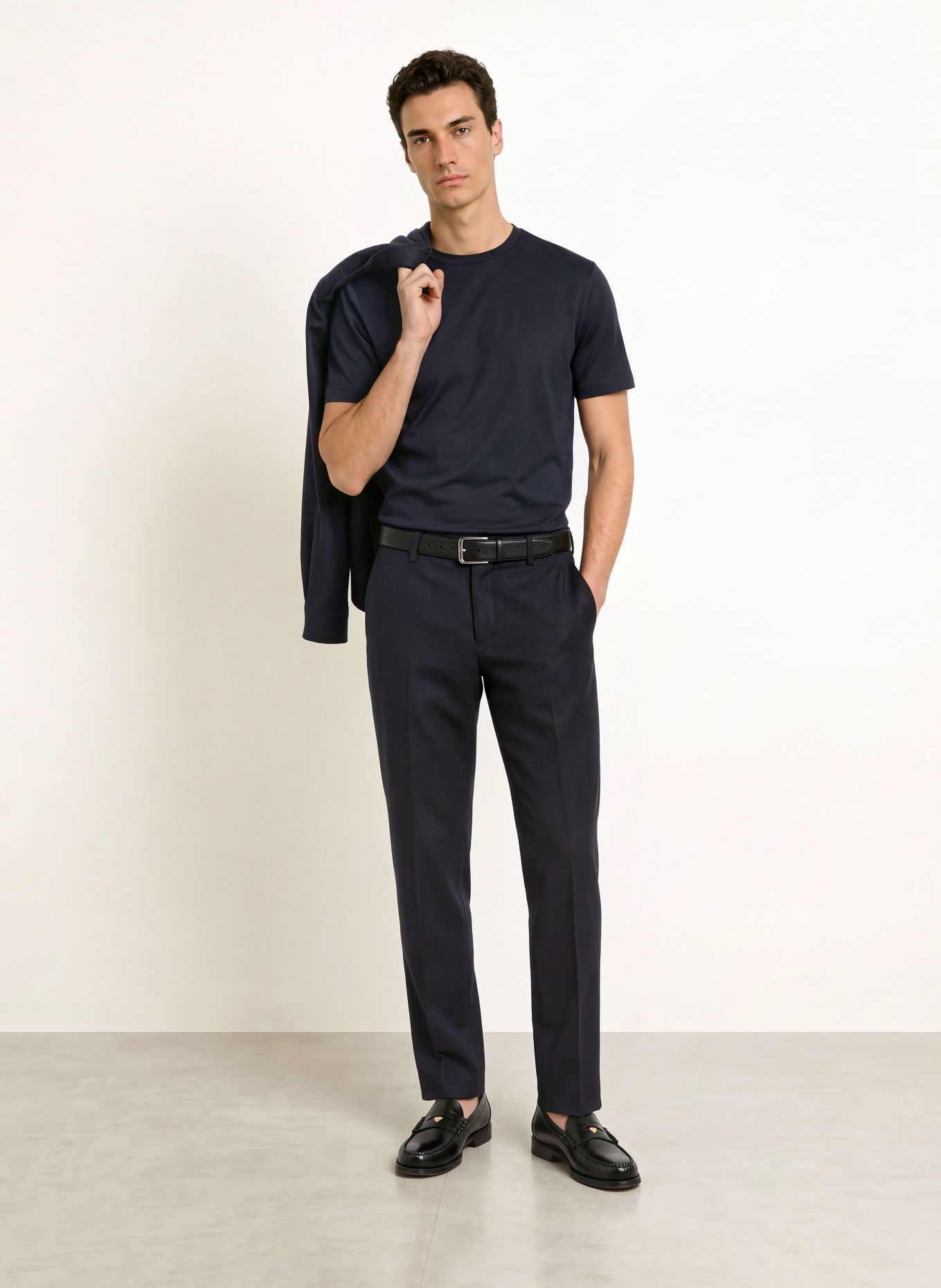 PROFUOMO T-shirt: BLEU FONCÉ