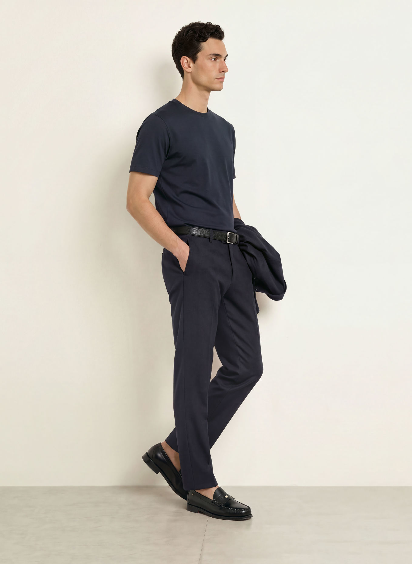 PROFUOMO T-shirt: BLEU FONCÉ