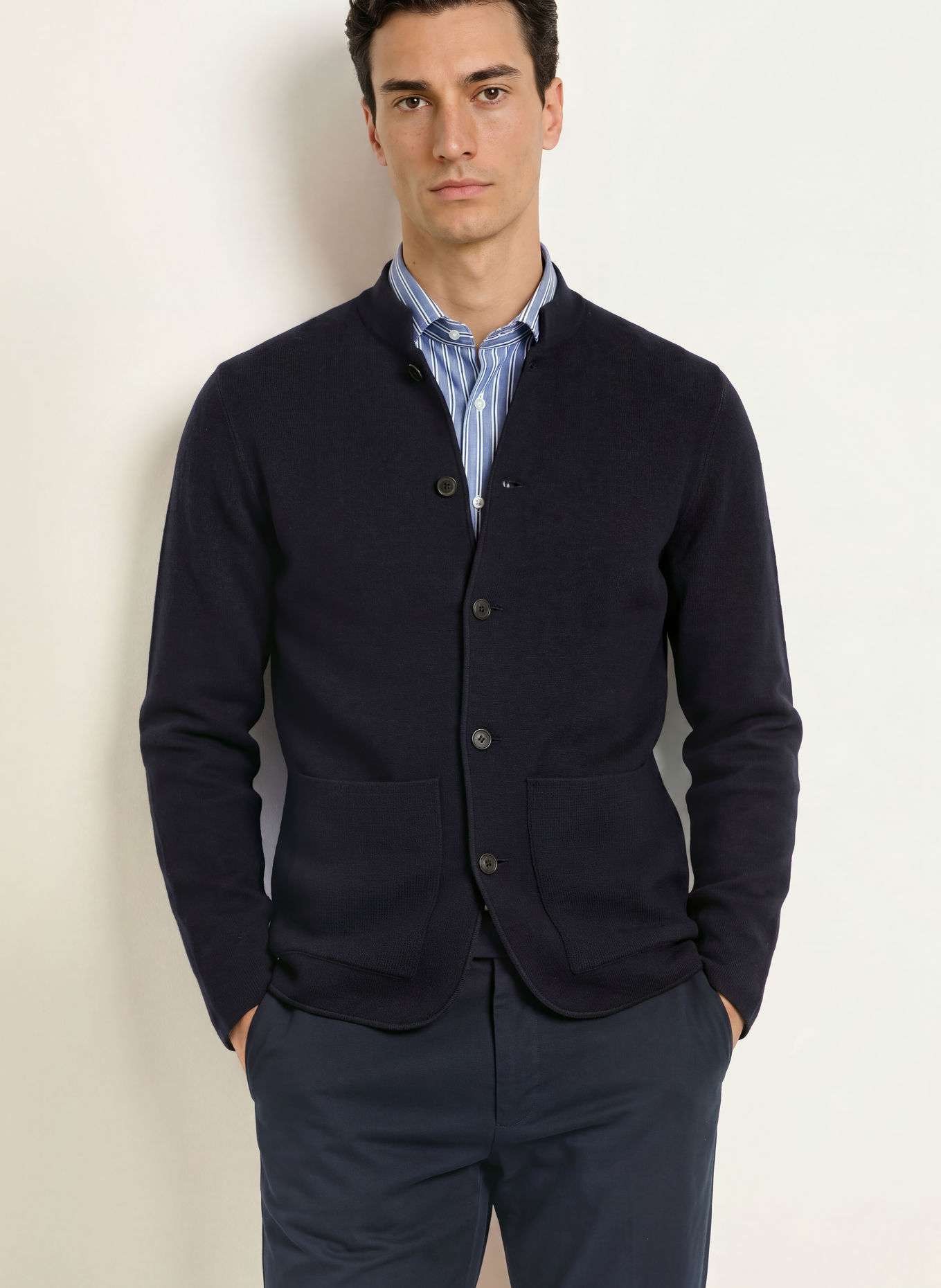 MAERZ MUENCHEN Strickjacke: DUNKELBLAU