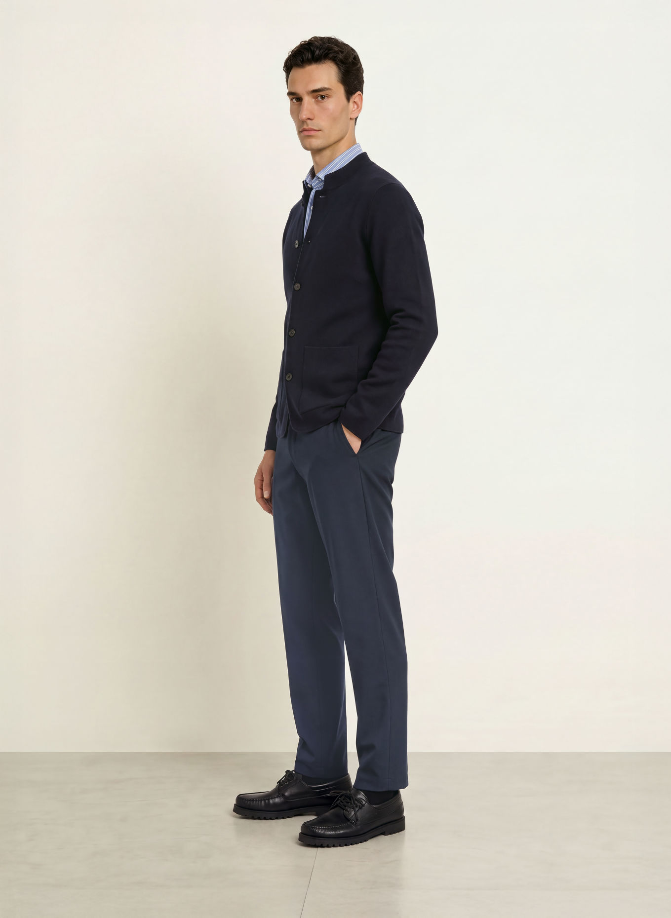 MAERZ MUENCHEN Strickjacke: DUNKELBLAU