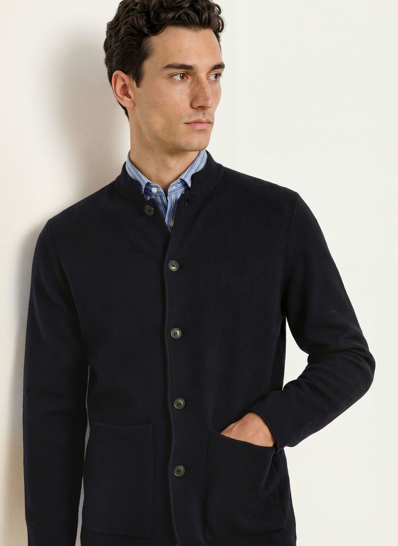 MAERZ MUENCHEN Strickjacke: DUNKELBLAU