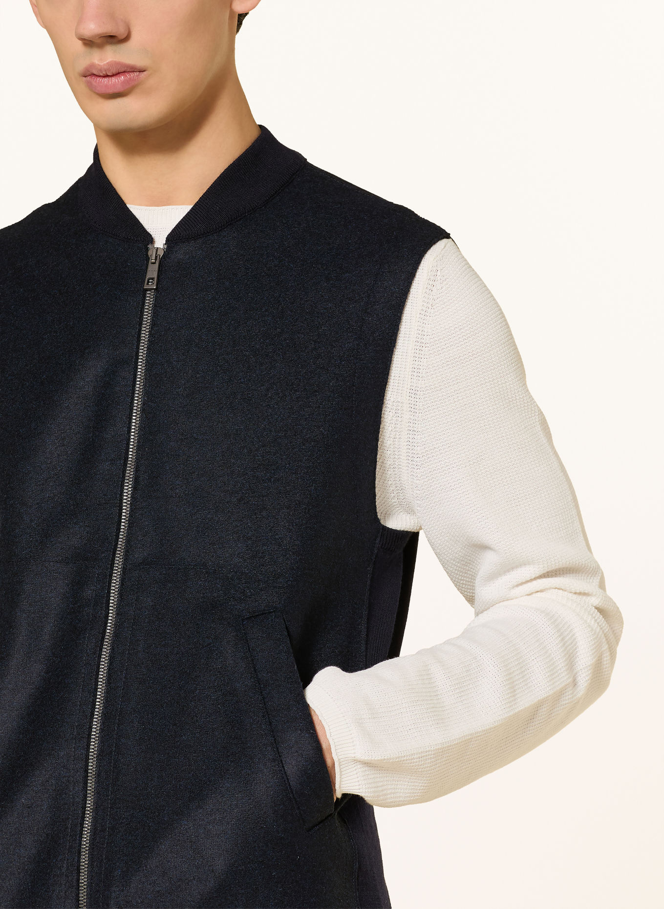 MAERZ MUENCHEN Bodywarmer van gemengde stoffen: DONKERBLAUW