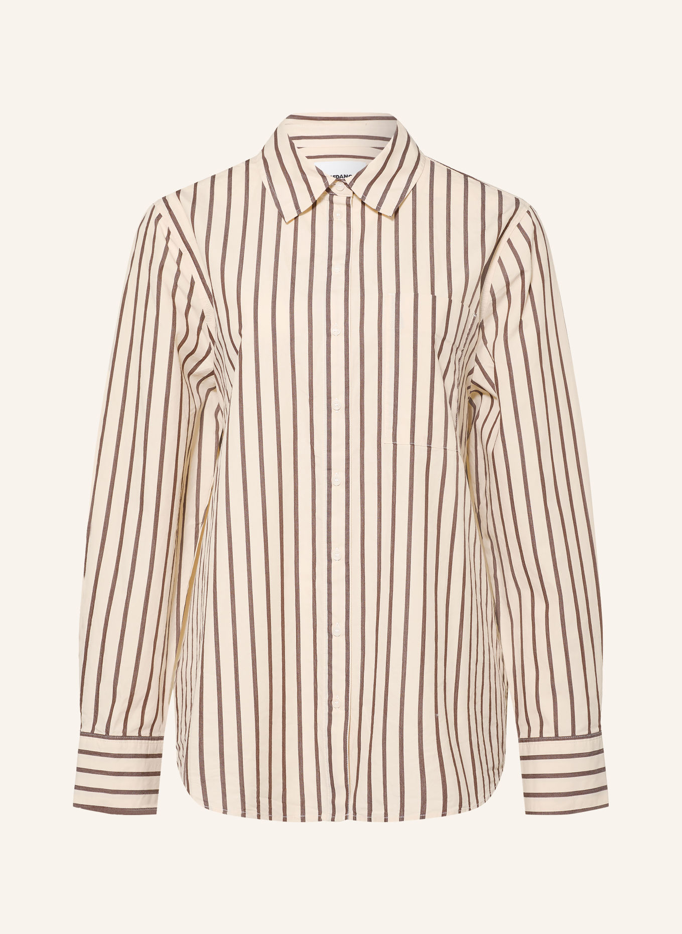 ARMEDANGELS Overhemdblouse: CRÈME / MARRON FONCÉ